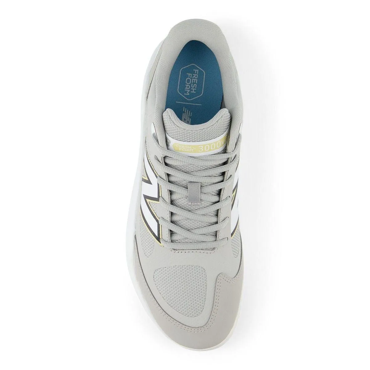 Back Pull Performance Mode New Balance Men's Fresh Foam 3000 v7 Turf Baseball Shoes - Grey Raincloud - T3000TG7