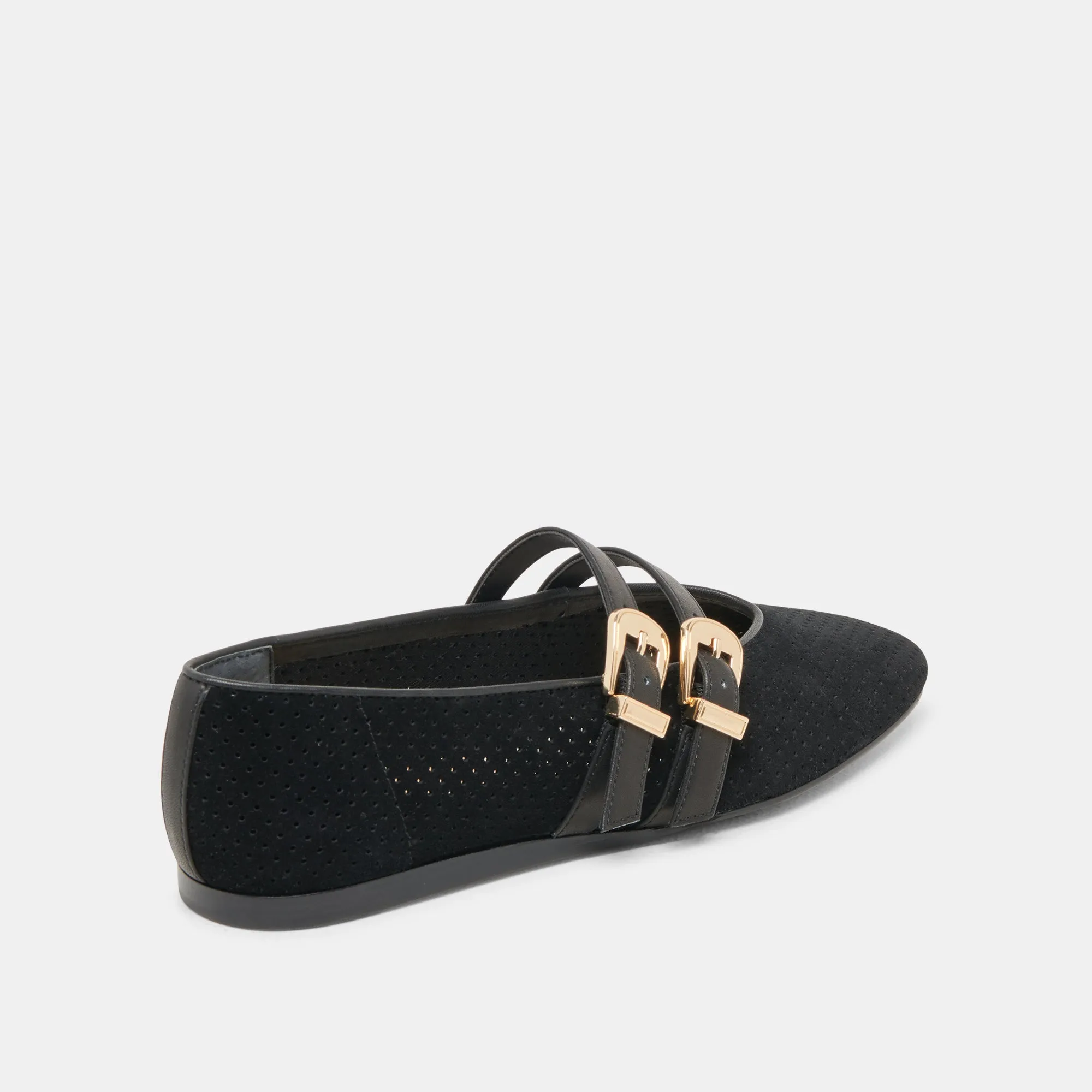 BAYLEE BALLET FLATS ONYX PERFORATED SUEDE Art Glow Peak Mood
