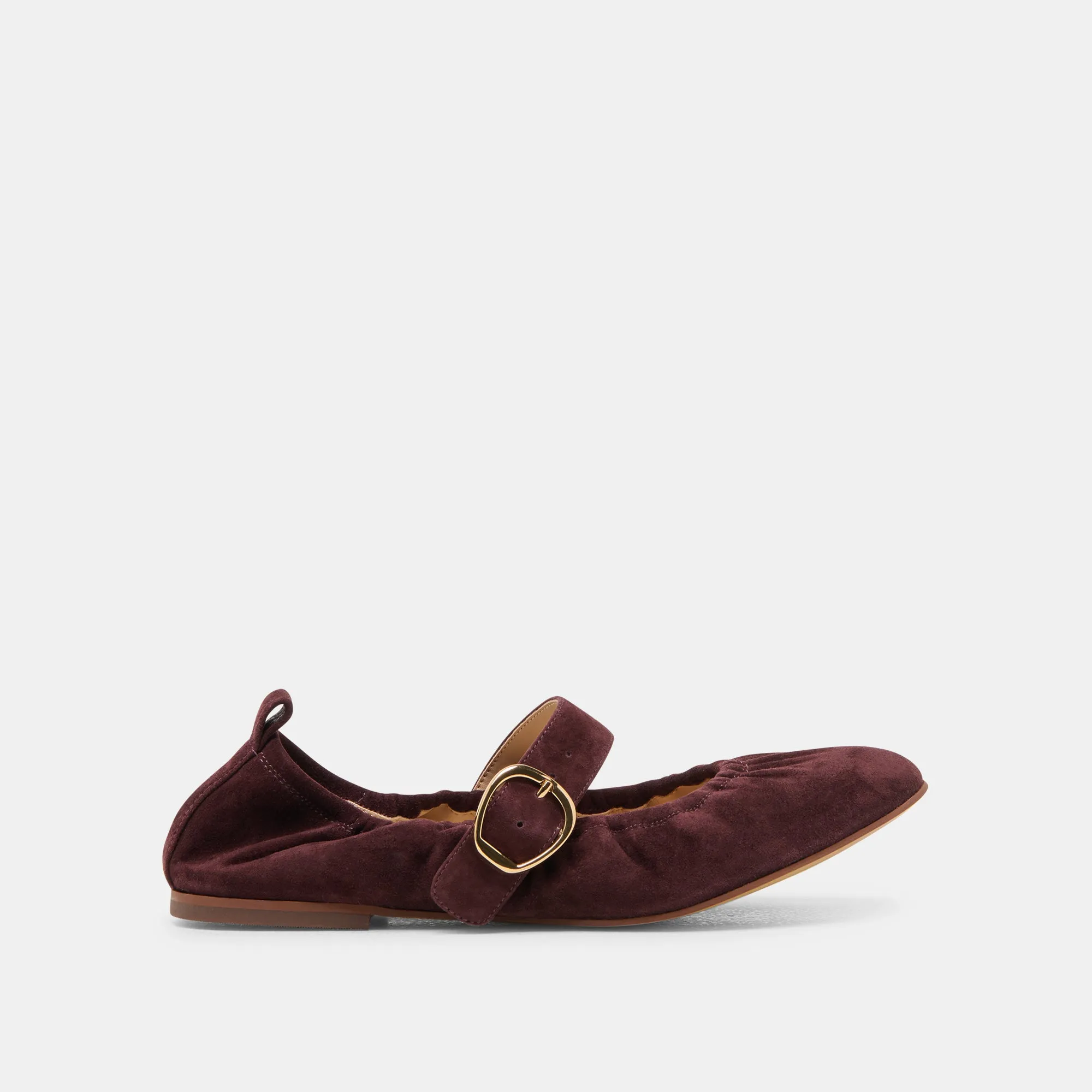 CAELY BALLET FLATS MULBERRY SUEDE Light Padding Shoes Summer Stroll