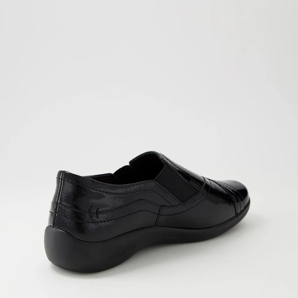 ZIERA JAVA BLACK PATENT Chill Walk Shoes Motion Comfort