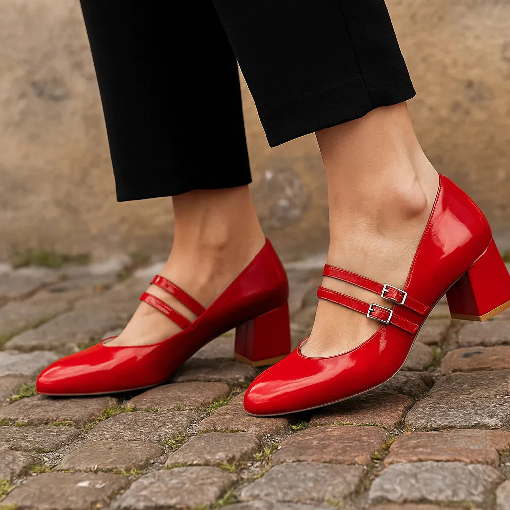 Retro Bridal Shoes NAKED ARCHES CIDER RED PATENT