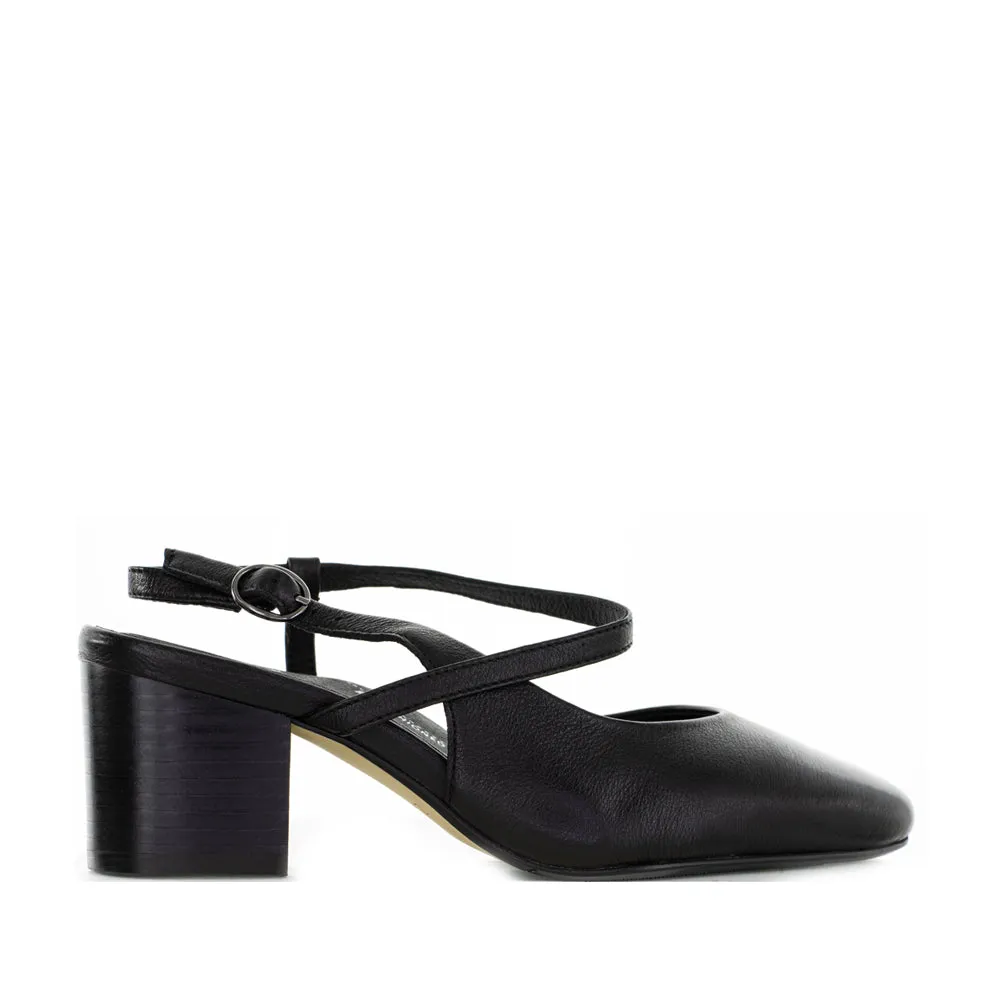 Open Back Heeled Sandals ZIERA VITLEY BLACK