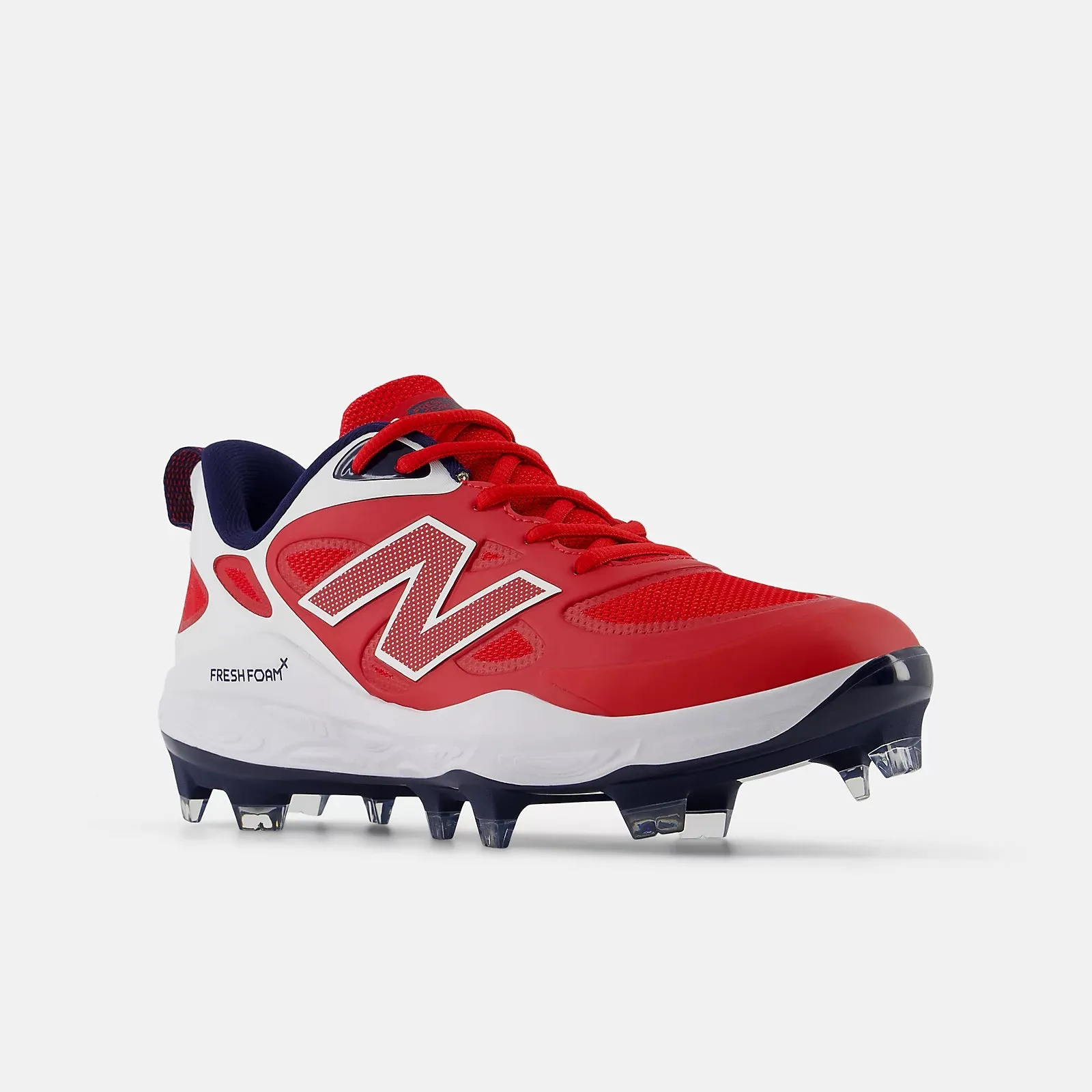 New Balance Women's Fresh Foam X Velo v4 Molded Softball Cleats - Red/White SPVELOU4 Tailored Comfort