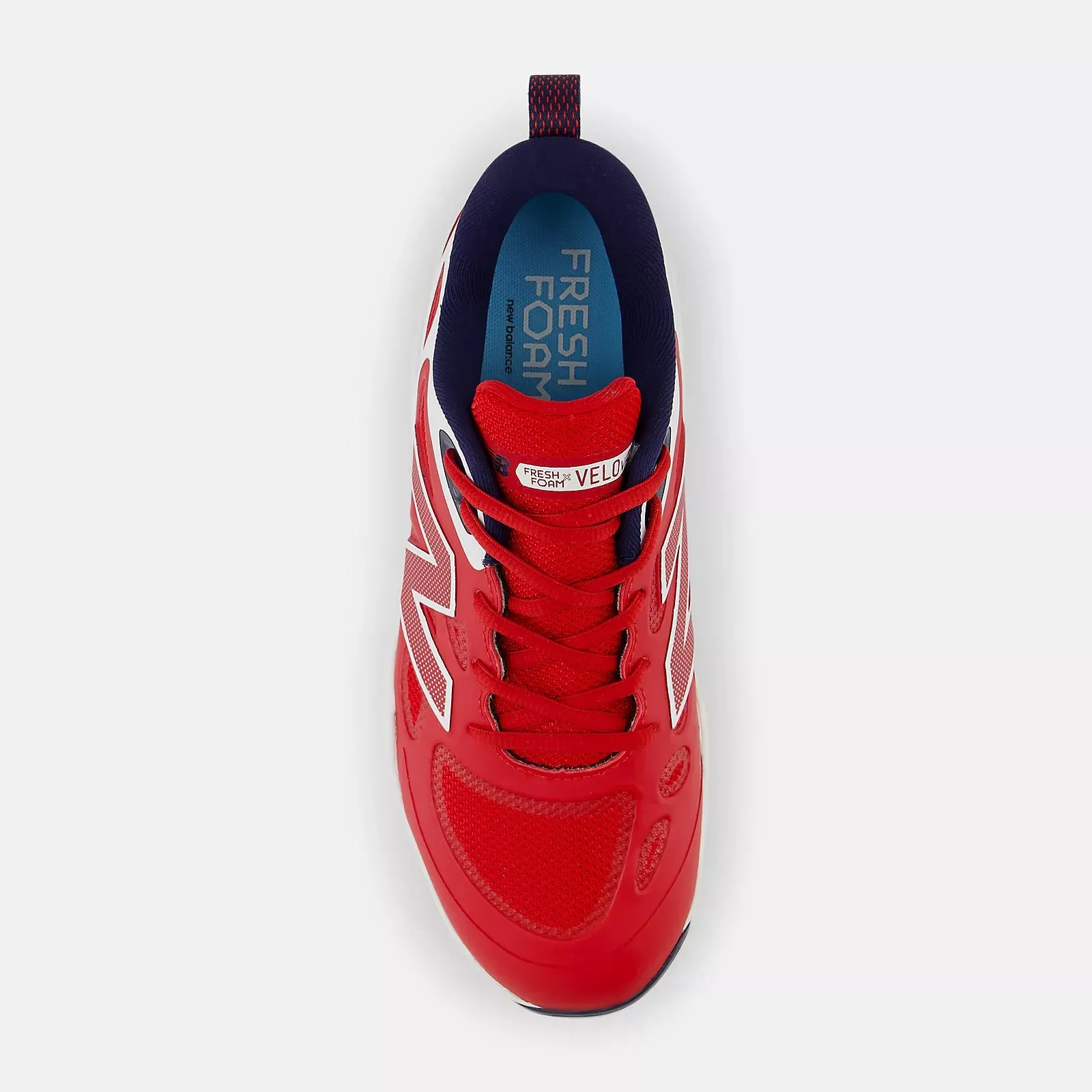 New Balance Women's Fresh Foam X Velo v4 Molded Softball Cleats - Red/White SPVELOU4 Gym Performance