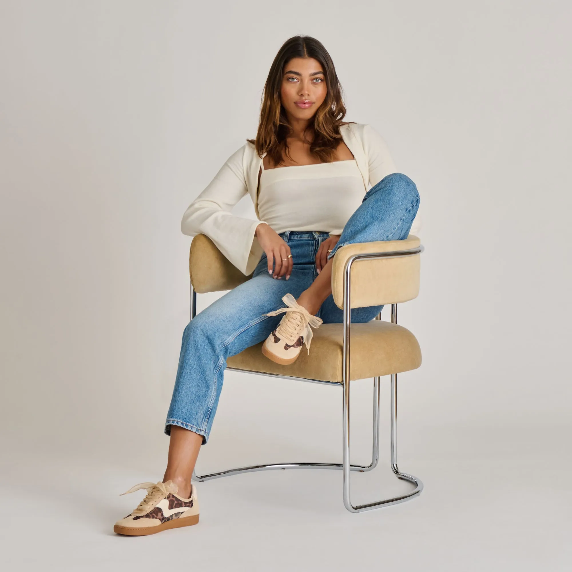 NOTICE MESH SNEAKERS LT LEOPARD MESH Urban Style Relaxed Fit
