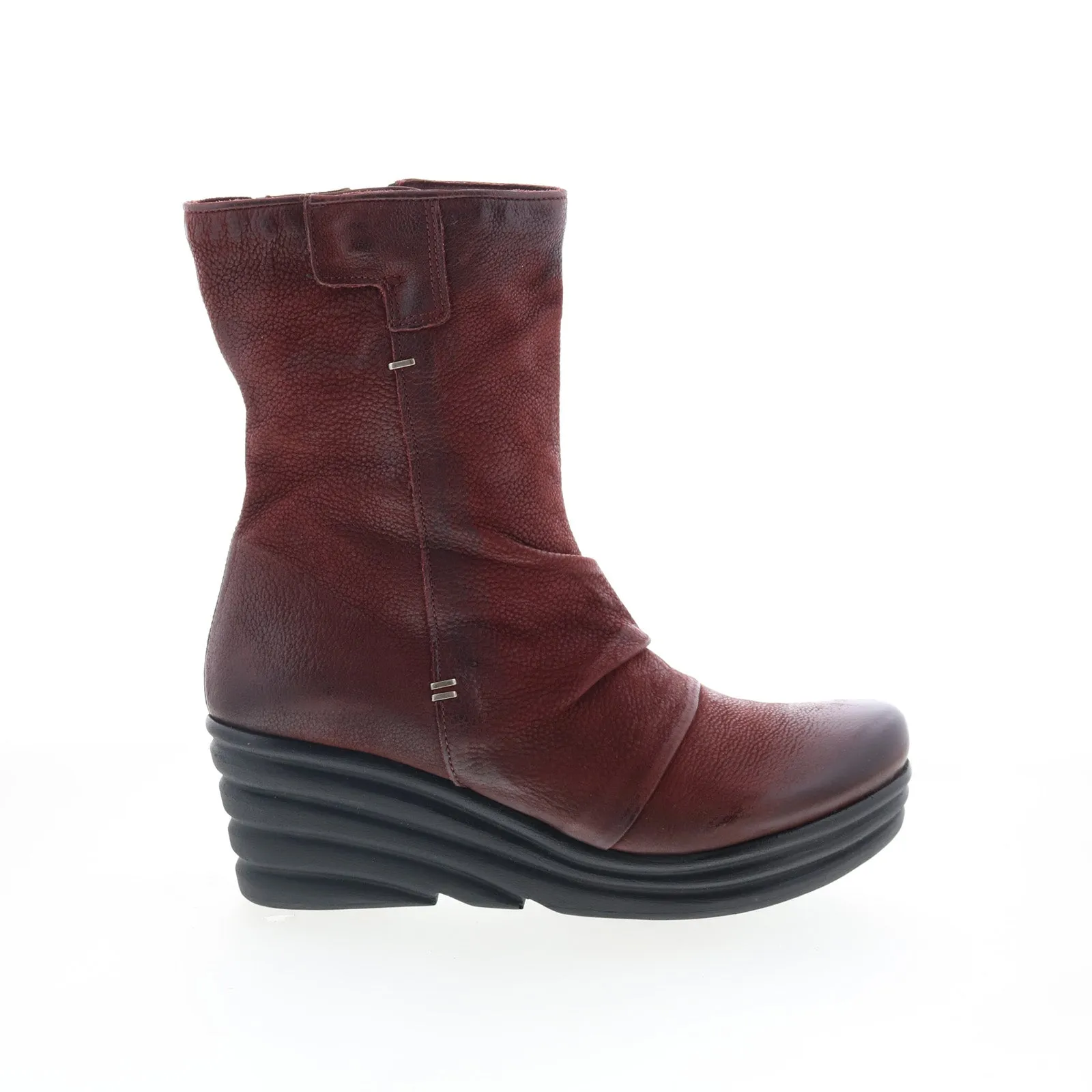 Miz Mooz Zone M50208-103-6345 Womens Burgundy Leather Casual Dress Boots Cordura Material Smooth Surface
