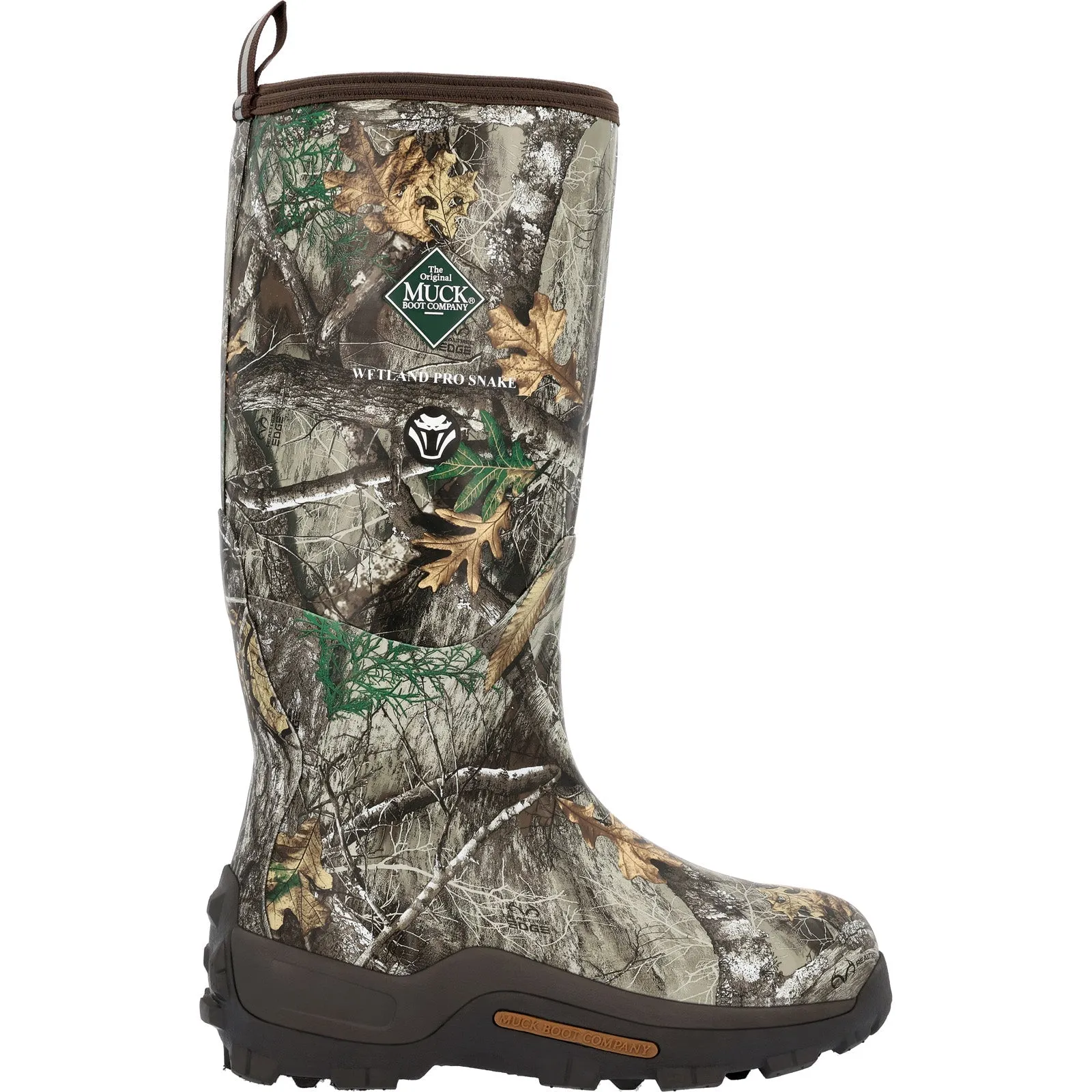 Outdoor Tough Smooth Soles Original Muck Realtree Edge Wetland Pro Snake Certified Mens Gray Boots