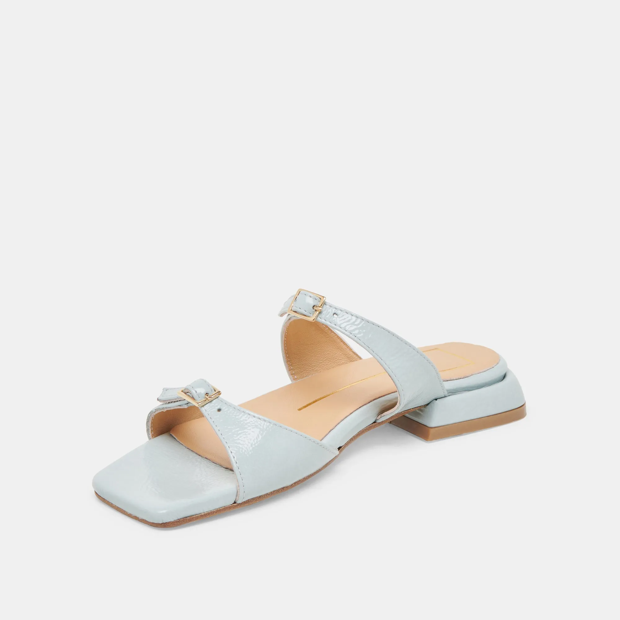LAVERN SANDALS ICE BLUE CRINKLE PATENT All Season Adjustable Strap