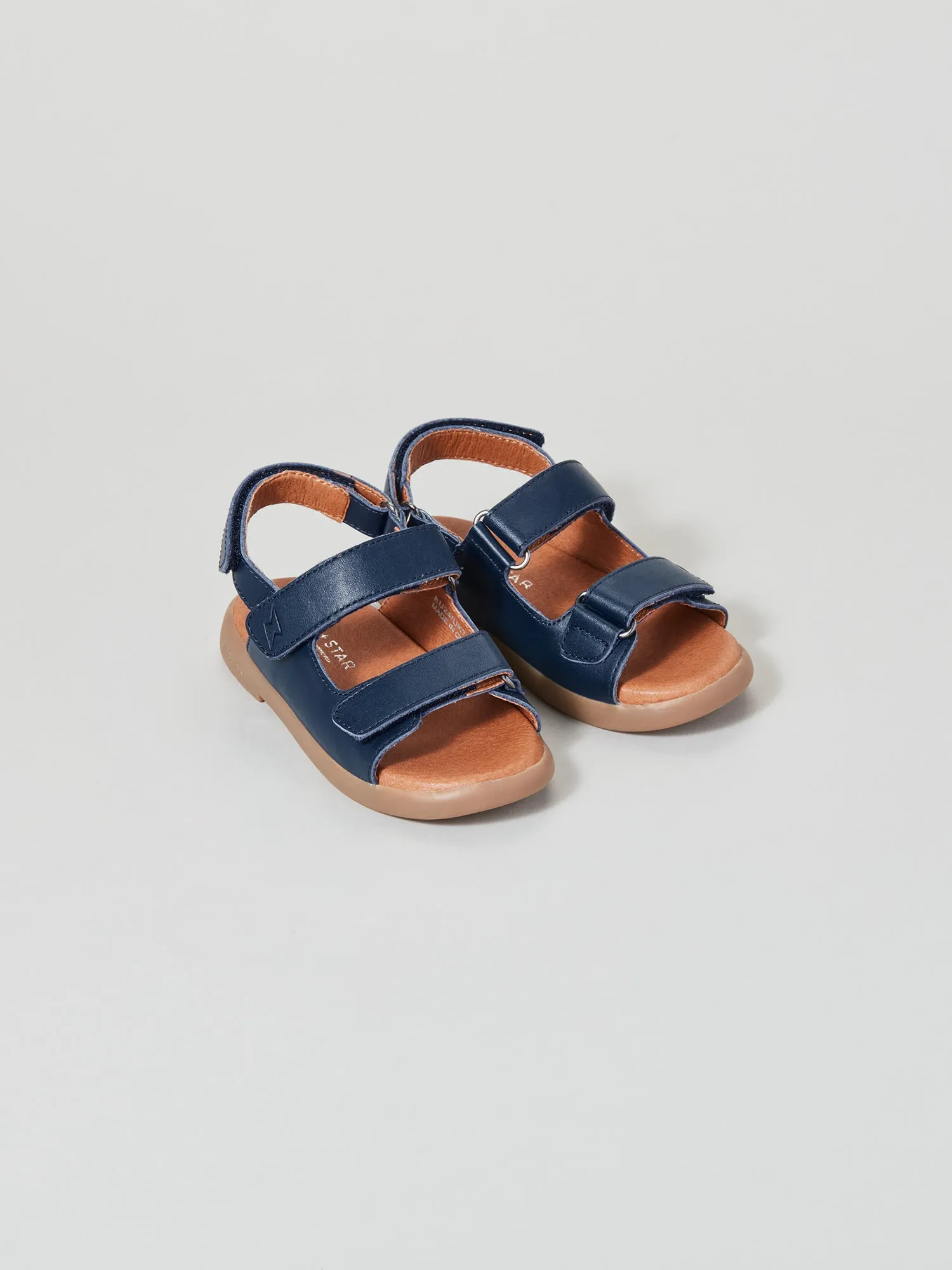 Solar Infant Strap Sandal Navy Tropical Glow