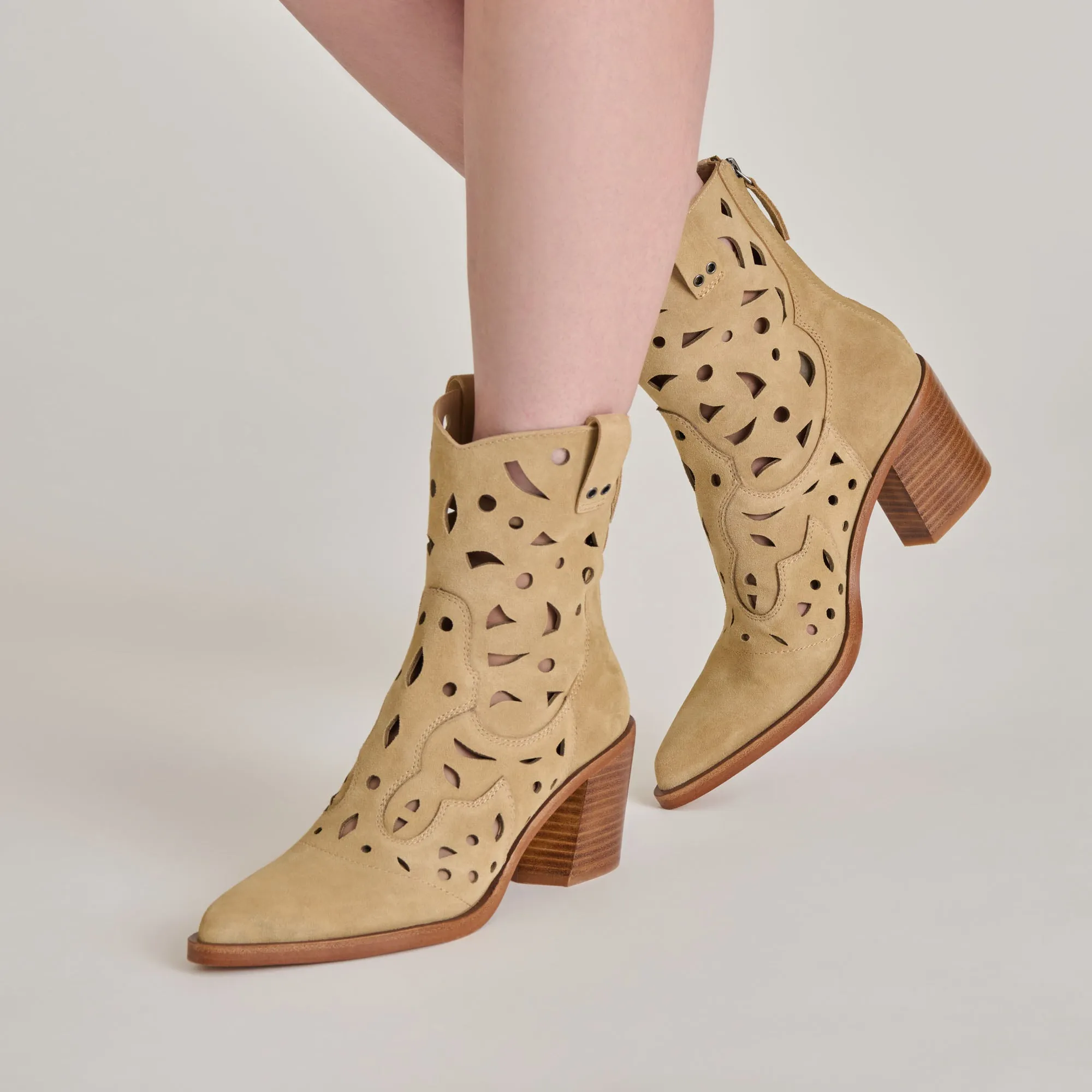 ZENOBI BOOTIES DK TAUPE SUEDE Timeless Quality Good Grip