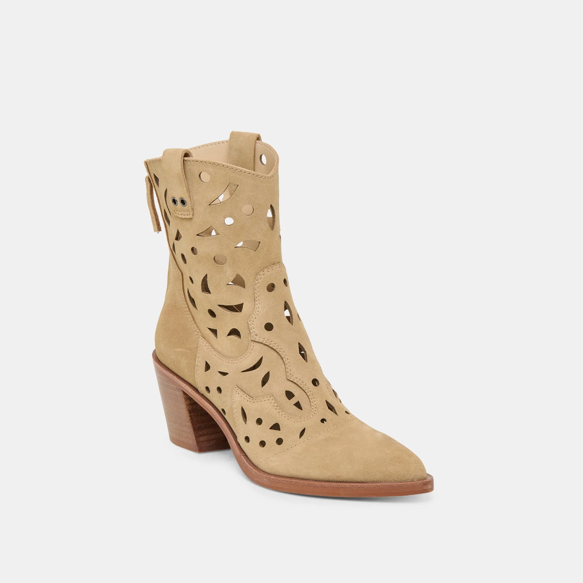 Nylon Material ZENOBI BOOTIES DK TAUPE SUEDE