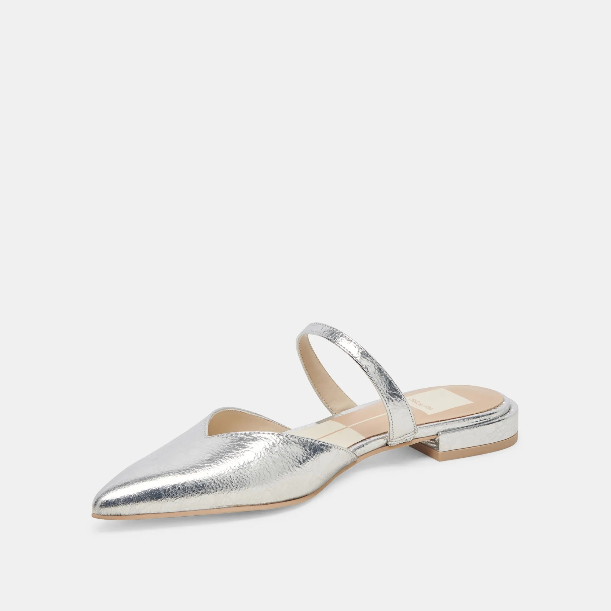 Jog Step KANIKA WIDE FLATS SILVER DISTRESSED LEATHER