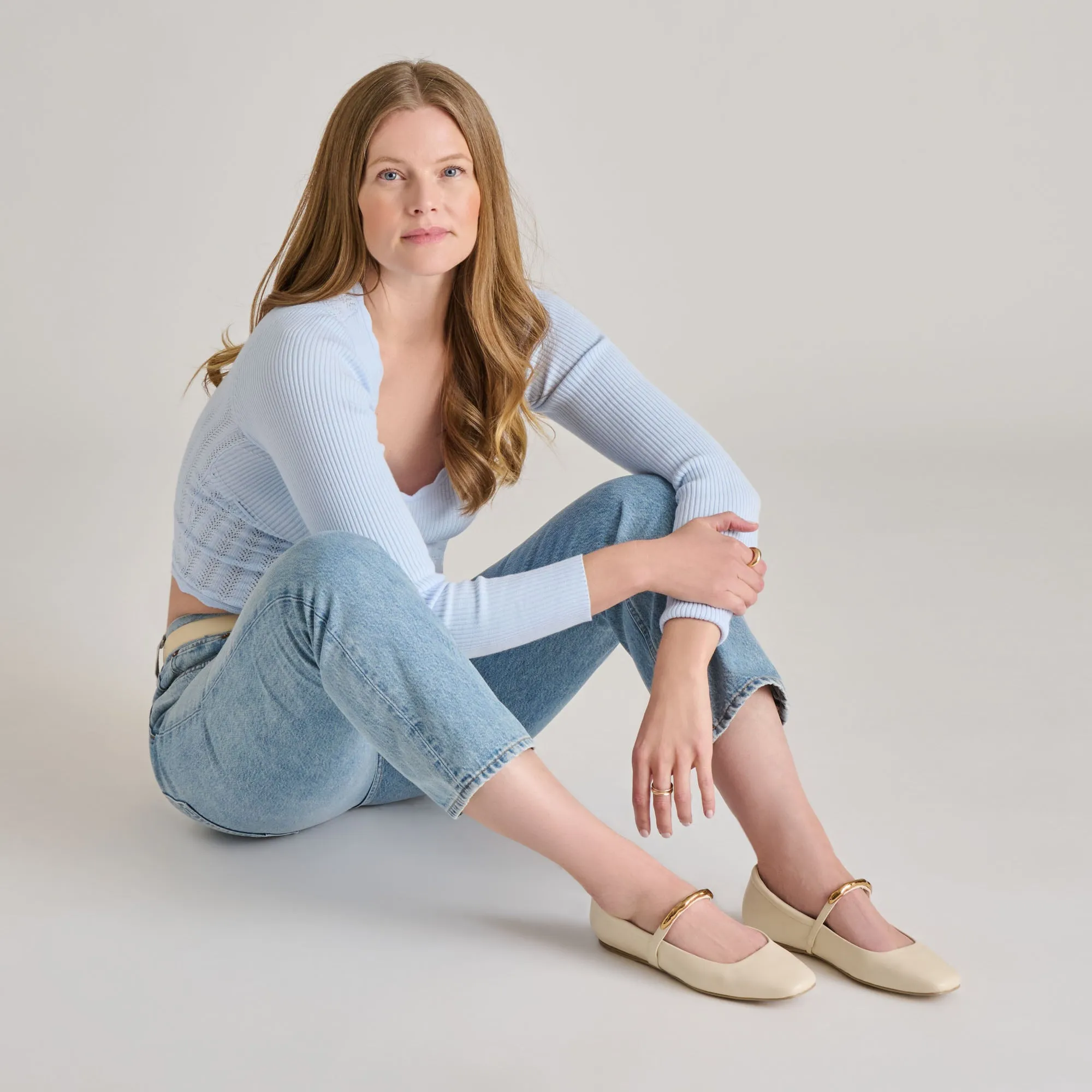 Race Glow Breathable RADYA BALLET FLATS CREME LEATHER