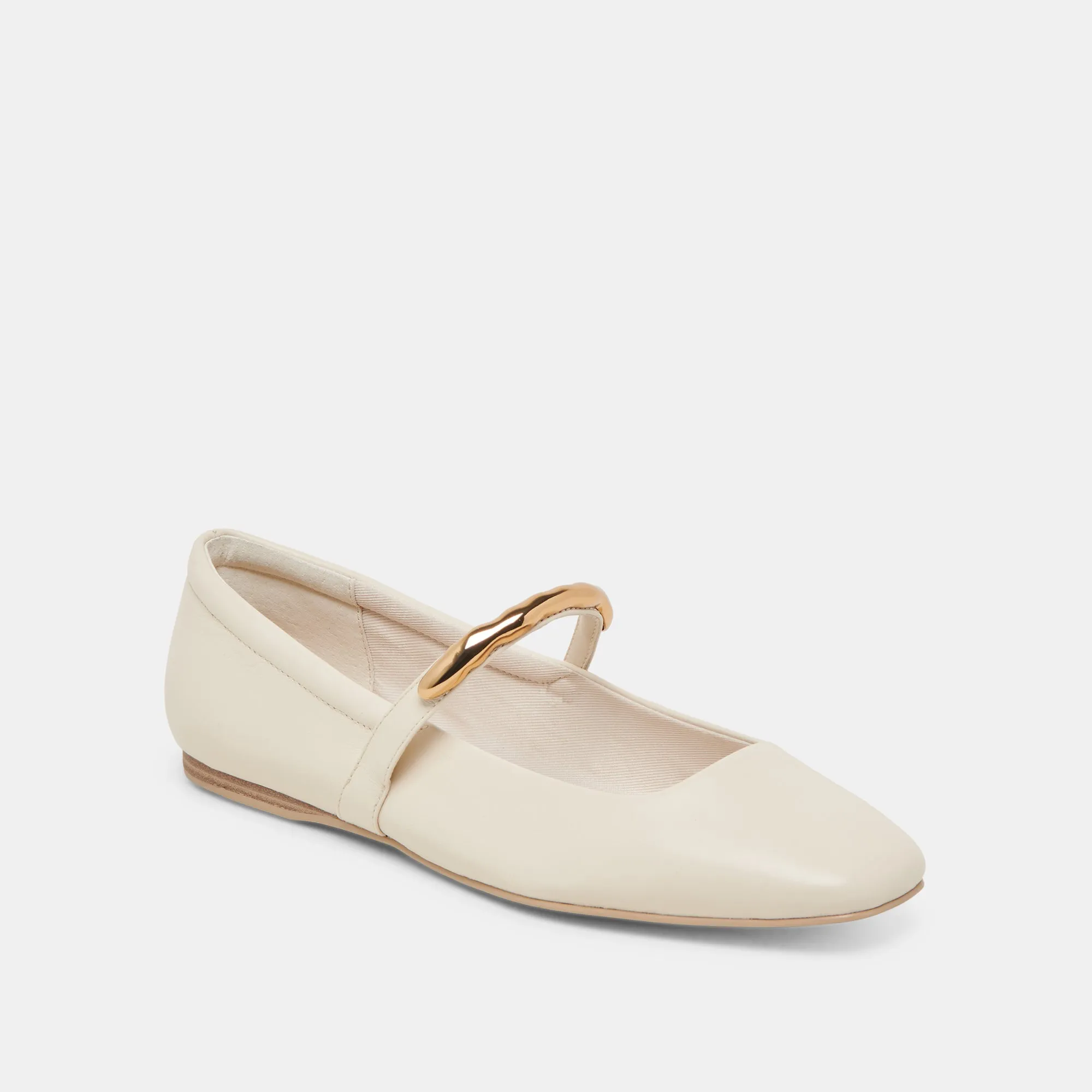 Soft Lining Leaf Glow RADYA BALLET FLATS CREME LEATHER
