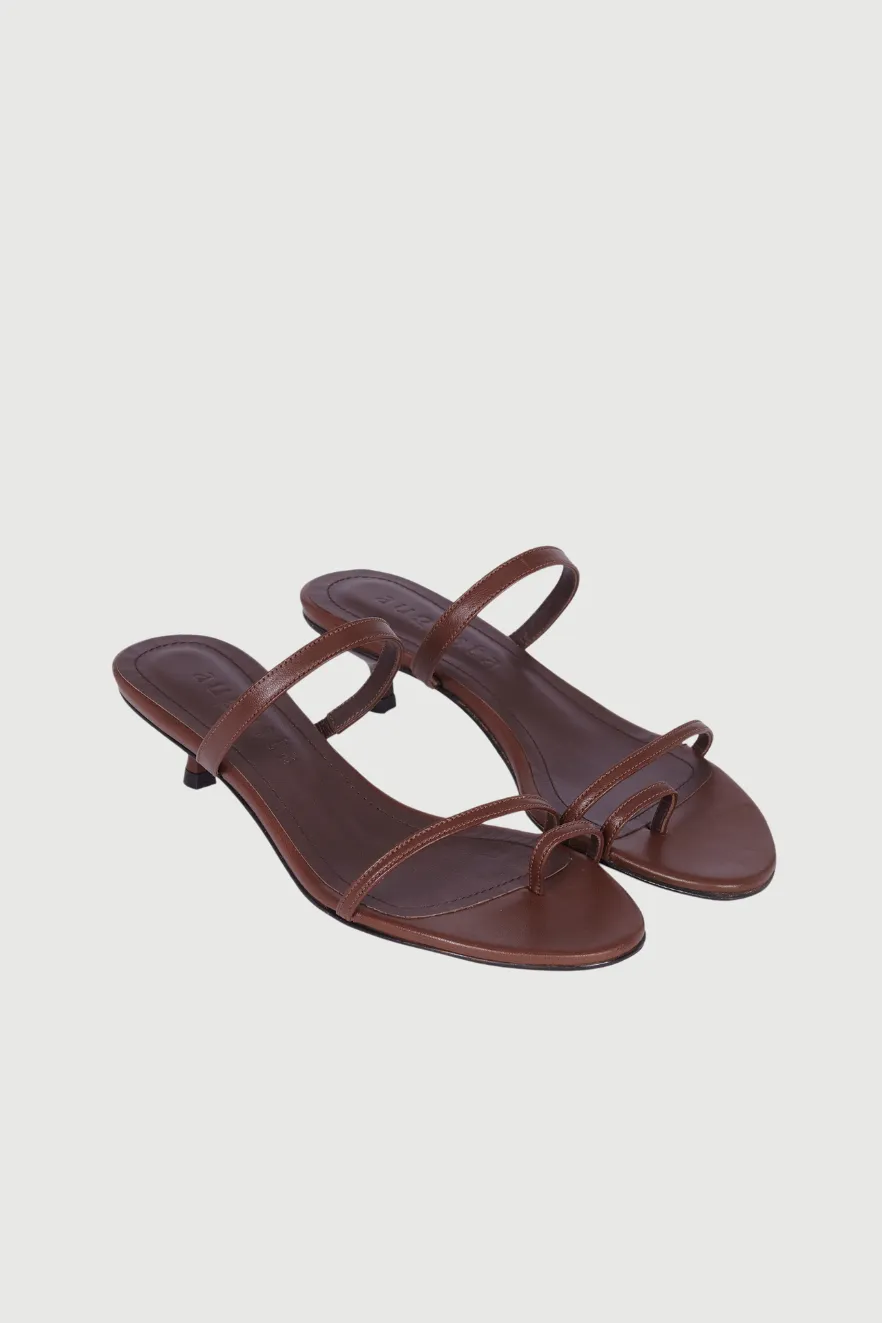 Casual Evening Wear Training Daisy Sandals in Chocolate Leather