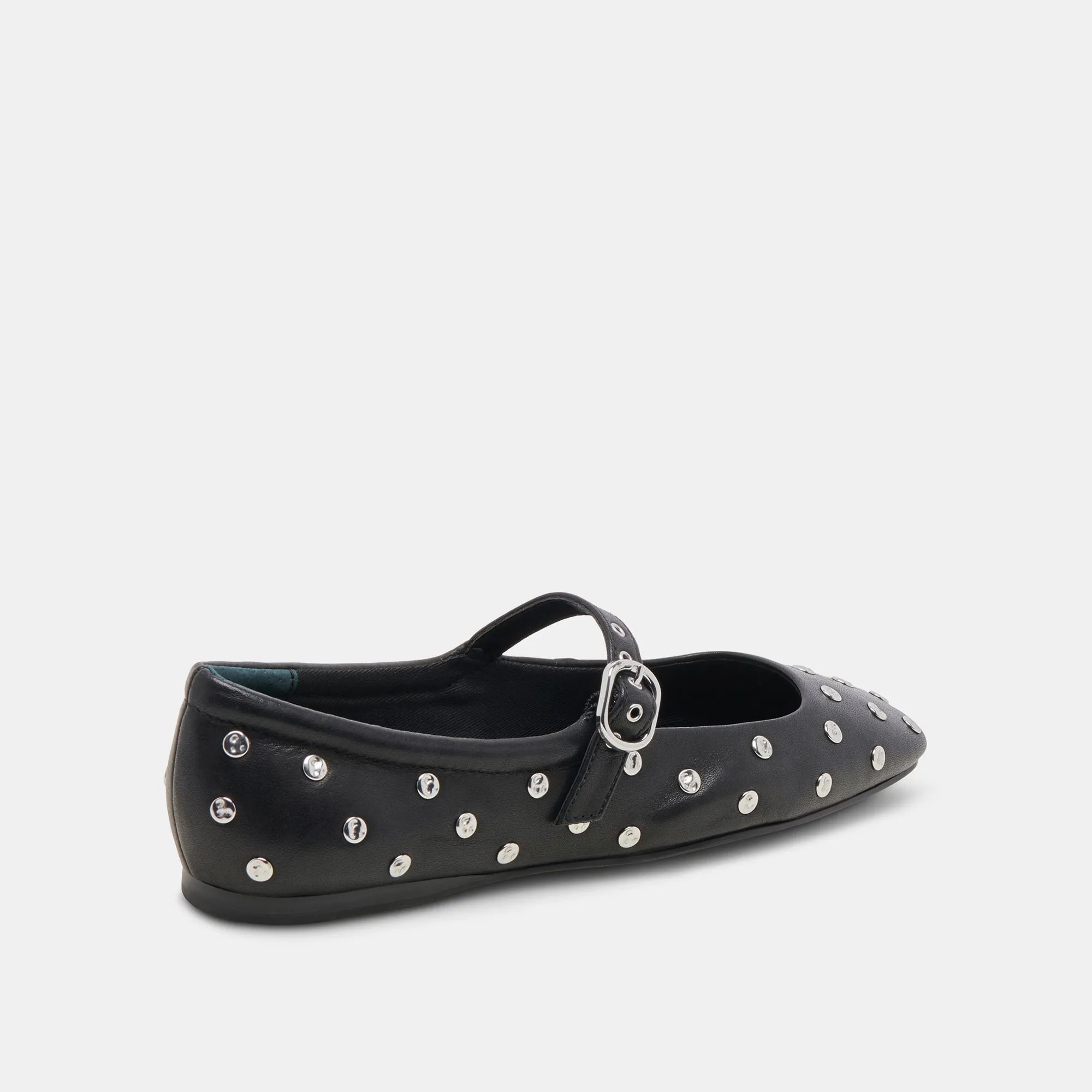 Ring Glow REYES STUD BALLET FLATS BLACK LEATHER