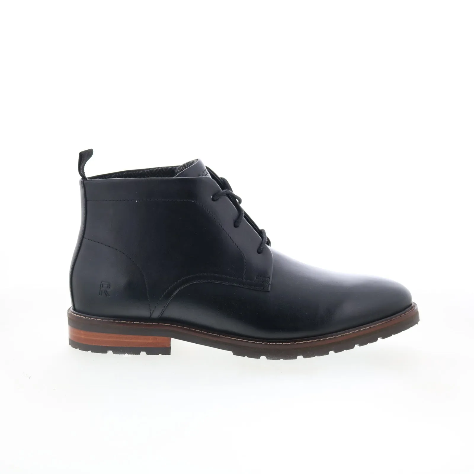 Rockport Caspe RMCASPE Mens Black Wide Leather Lace Up Chukkas Boots Work Approved Comfortable fit