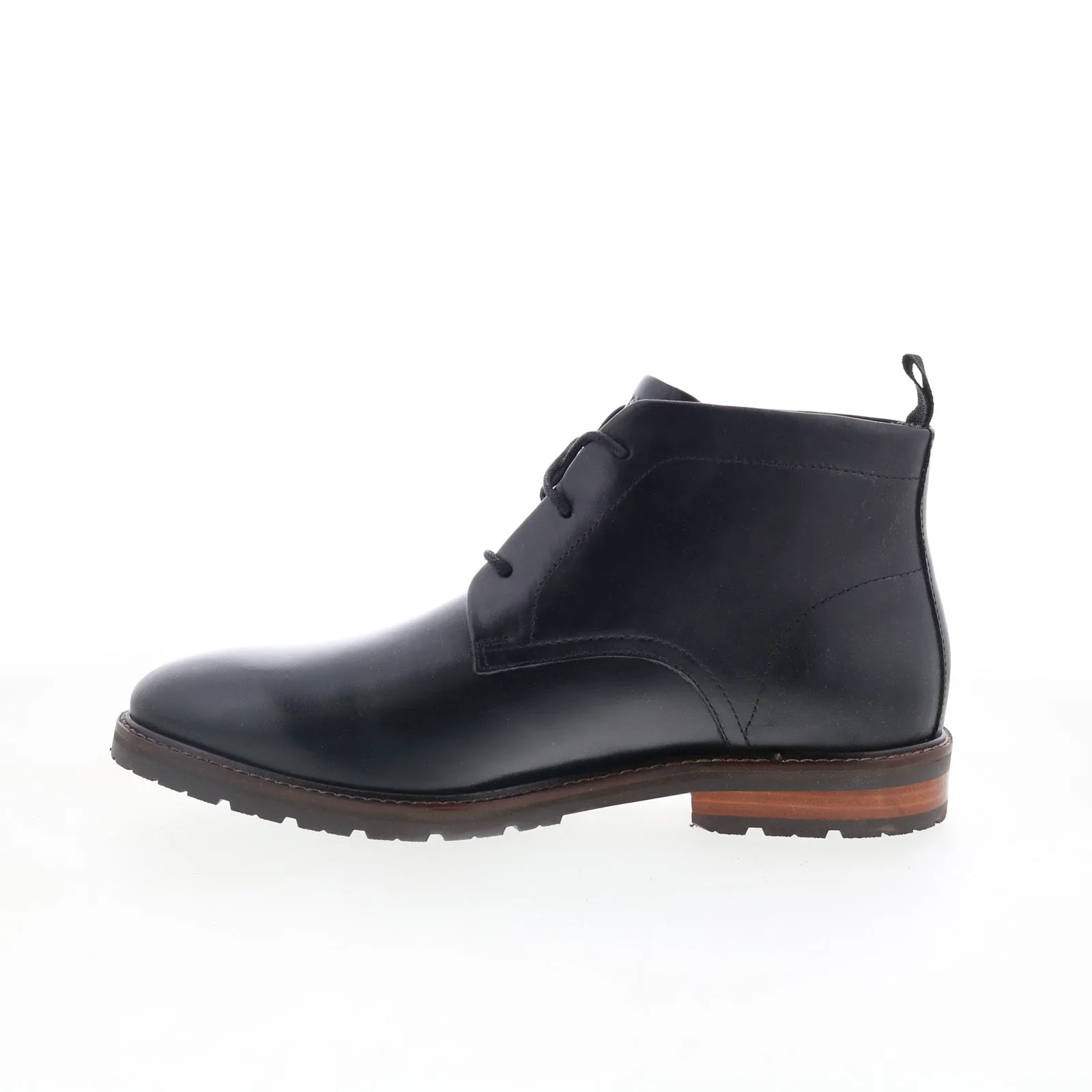 Rockport Caspe RMCASPE Mens Black Wide Leather Lace Up Chukkas Boots Hiking Enthusiast Stain Resistant