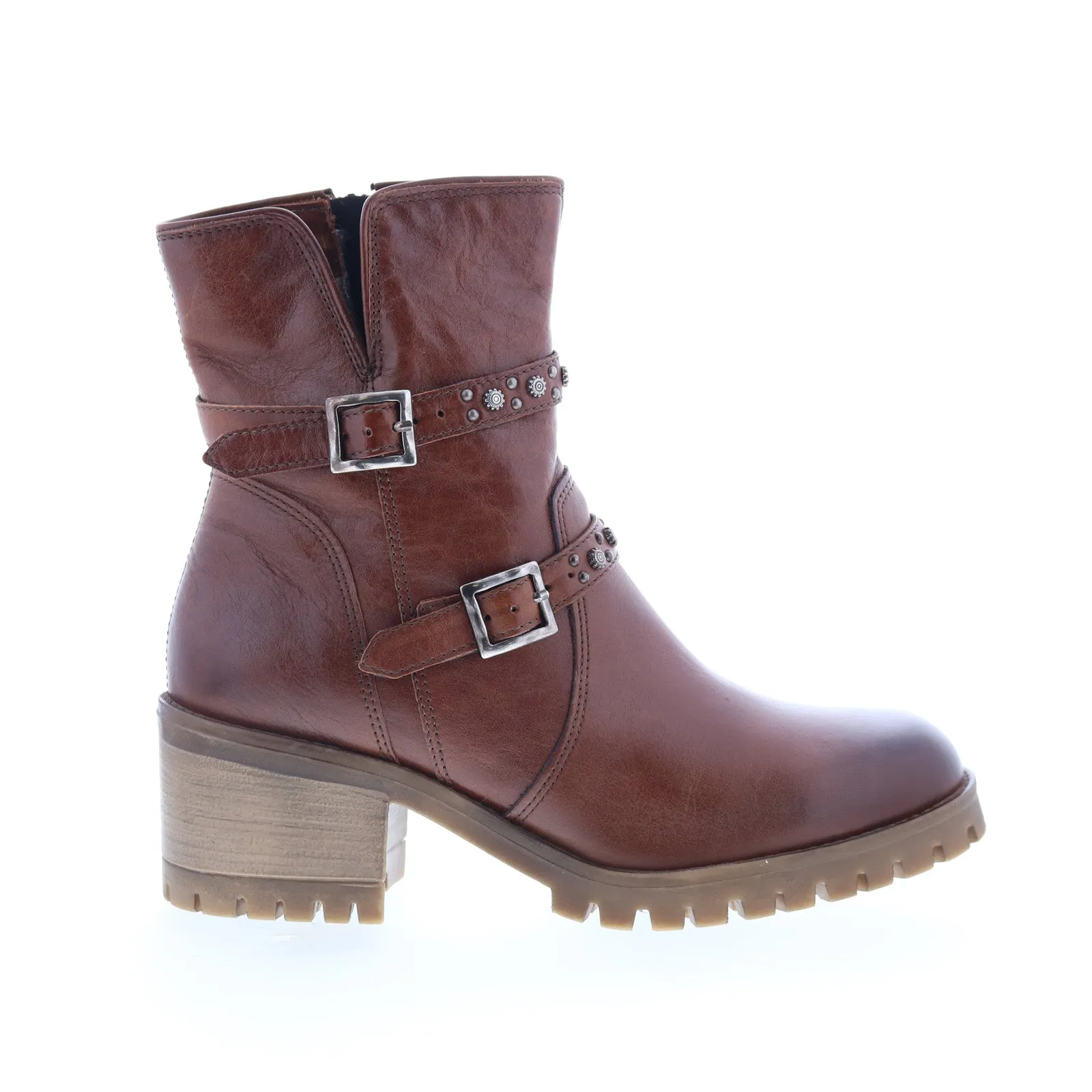 Anti-Fatigue Versatile Design Miz Mooz Mary Womens Brown Leather Zipper Ankle & Booties Boots