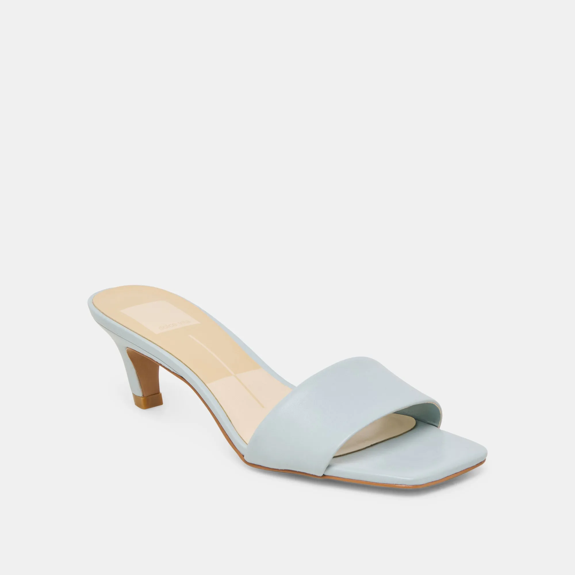 REXA HEELS ICE BLUE LEATHER Slip On Enhanced Mobility