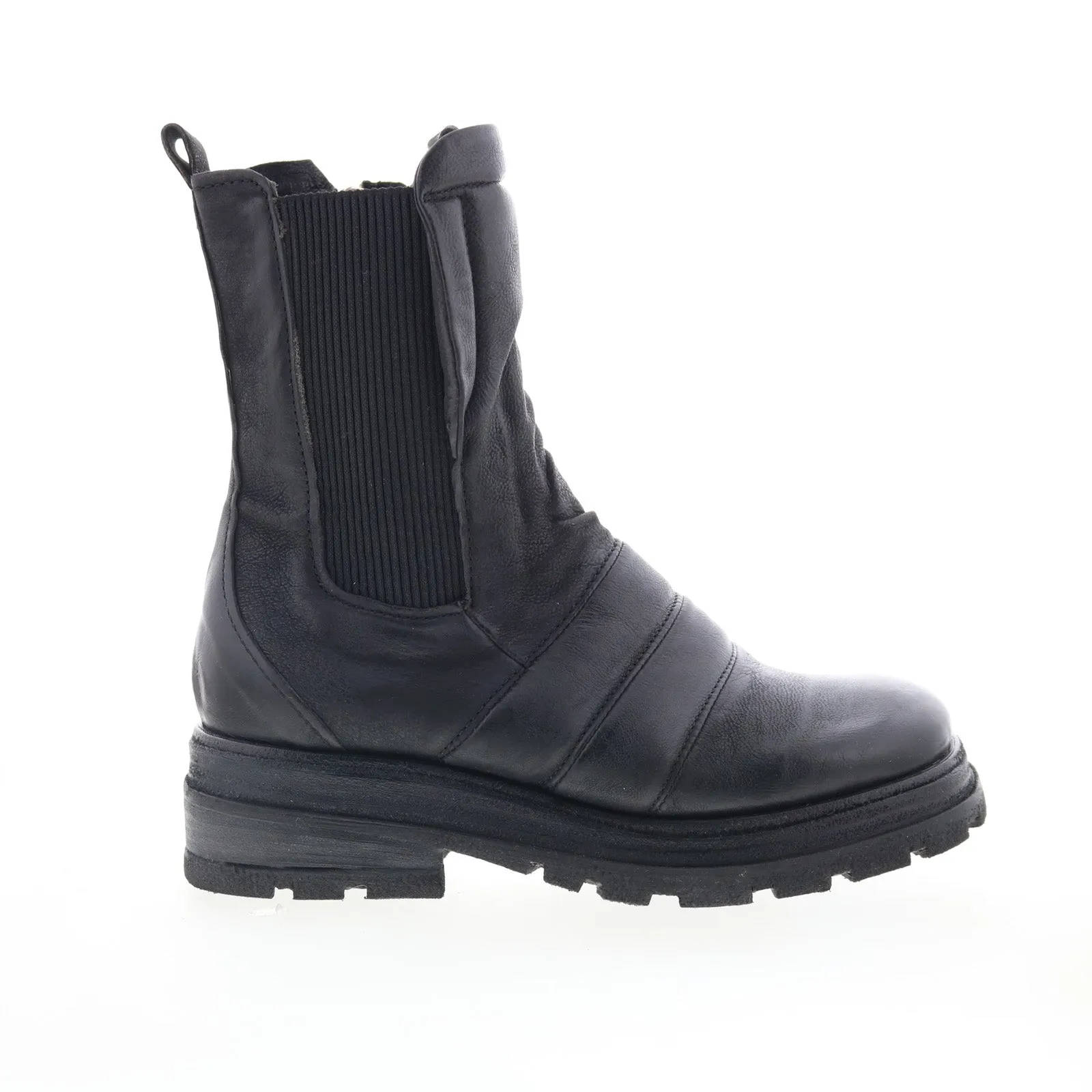 Anti-Slip Sole A.S. 98 Lowe Womens Black Leather Zipper Casual Dress Boots