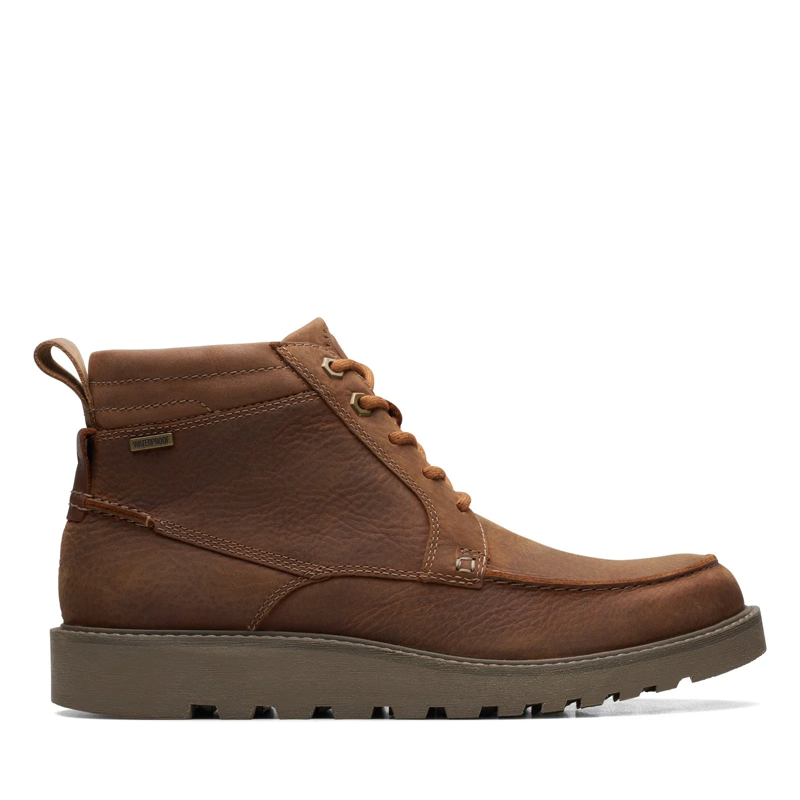 Clarks Hinsdale Mid 26168872 Mens Brown Leather Lace Up Casual Dress Boots Good Grip Minimalist Style