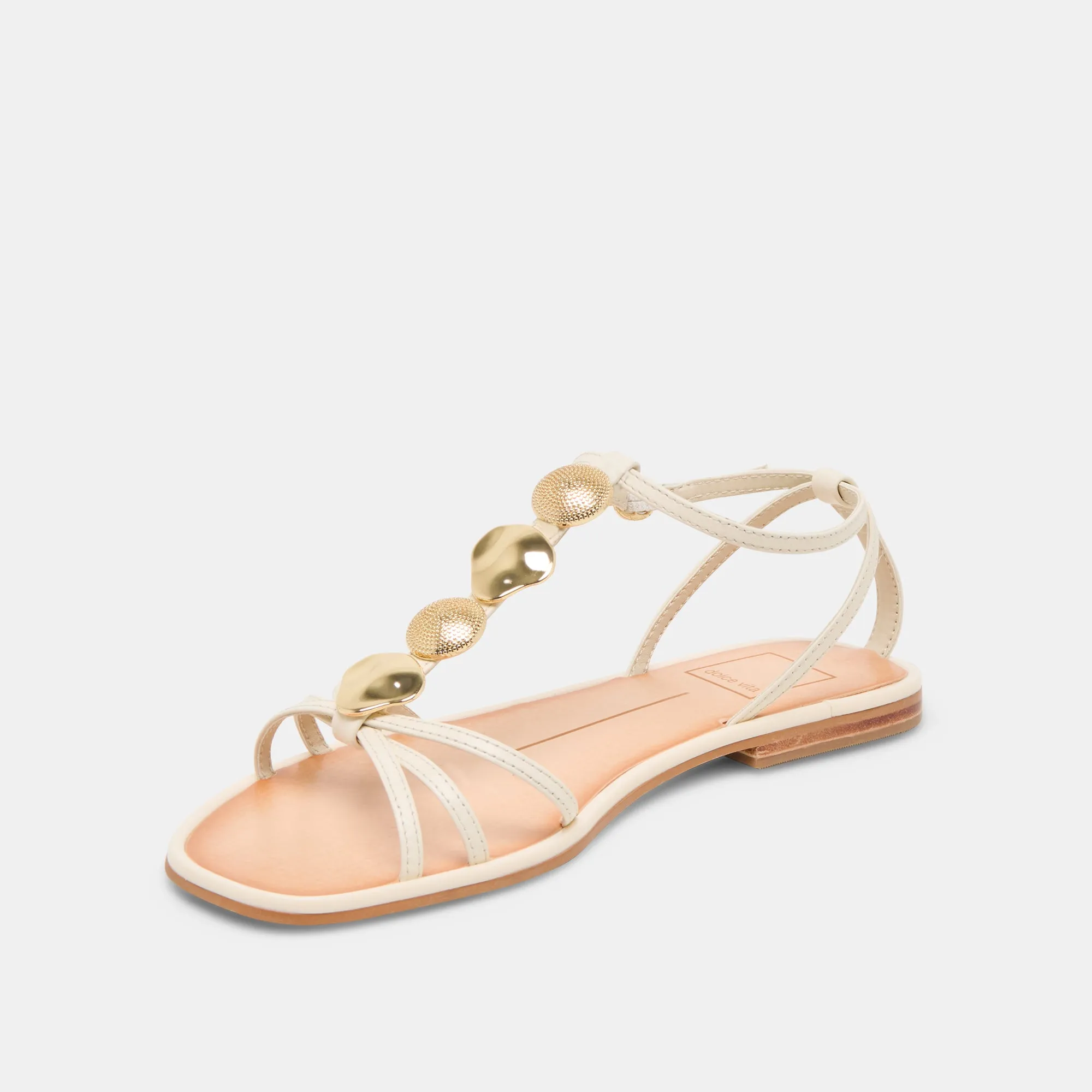 FAUN SANDALS OFF WHITE LEATHER Classic Pair Friend Meet