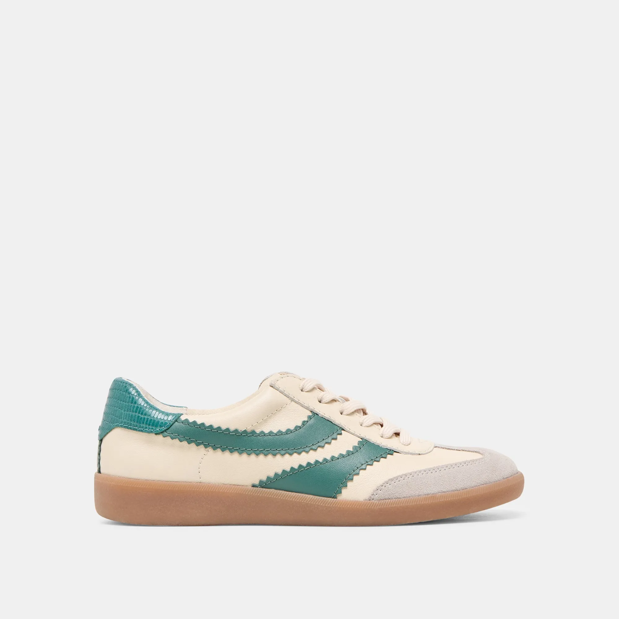Modern Touch Versatile Style MERIT SNEAKERS WHITE GREEN LEATHER