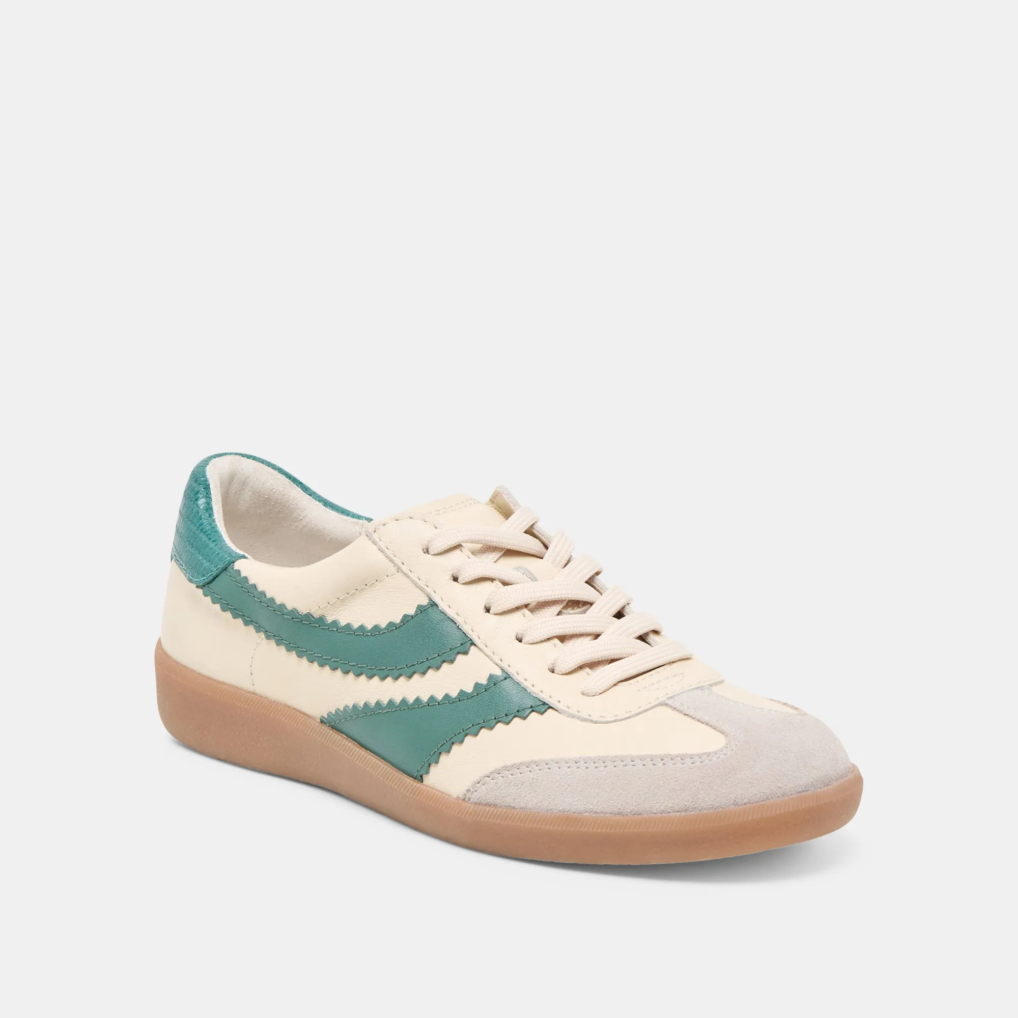 Unbeatable fit Durable Design MERIT SNEAKERS WHITE GREEN LEATHER