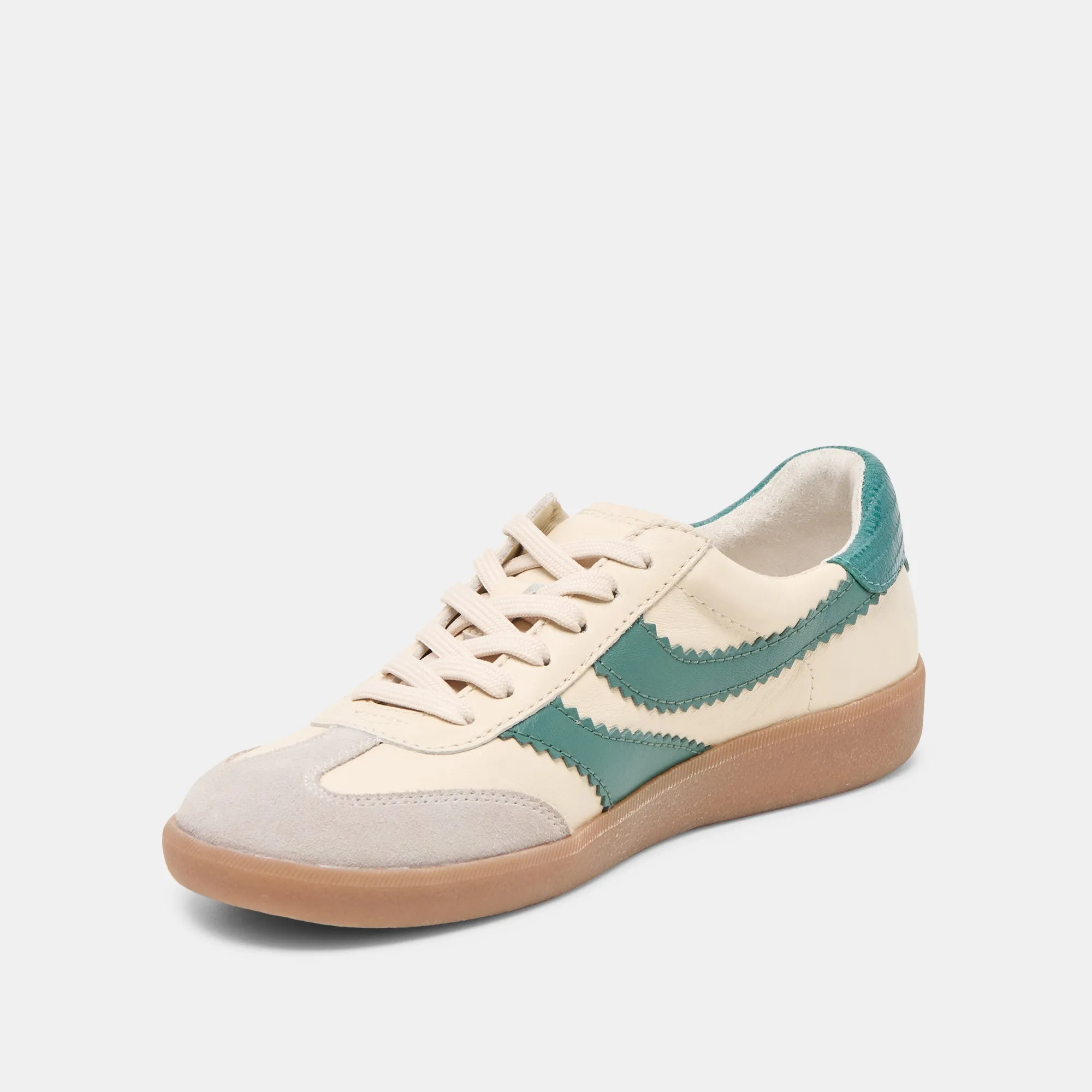 MERIT SNEAKERS WHITE GREEN LEATHER Soft-touch design