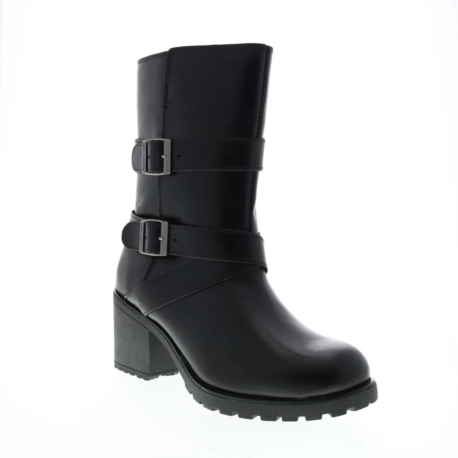 Harley-Davidson Lalanne Triple Strap D84713 Womens Black Motorcycle Boots Fashion Guy Comfort Padding