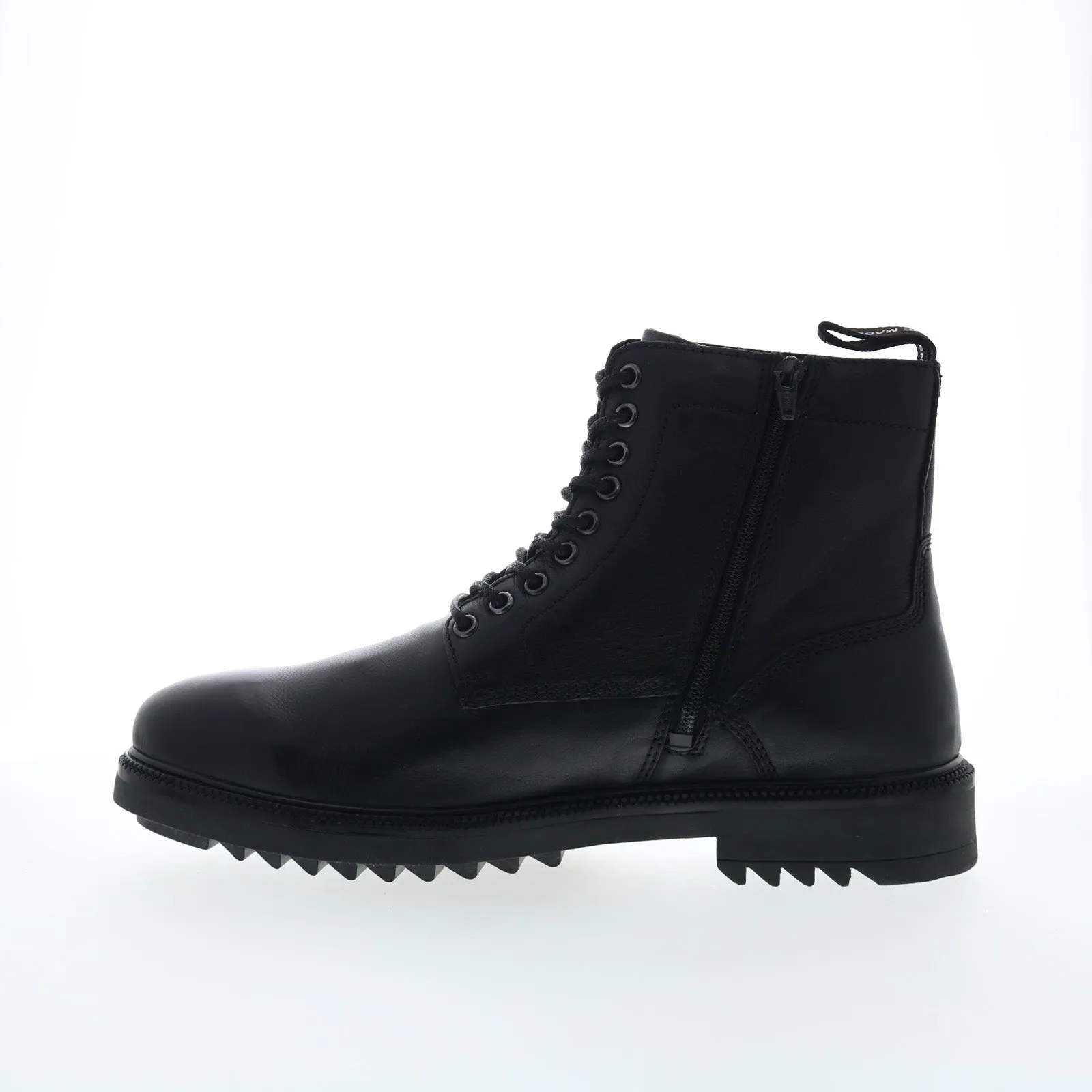 Steve Madden Abbas ABBA01M1 Mens Black Leather Lace Up Casual Dress Boots Outdoor Tough Premium Performance