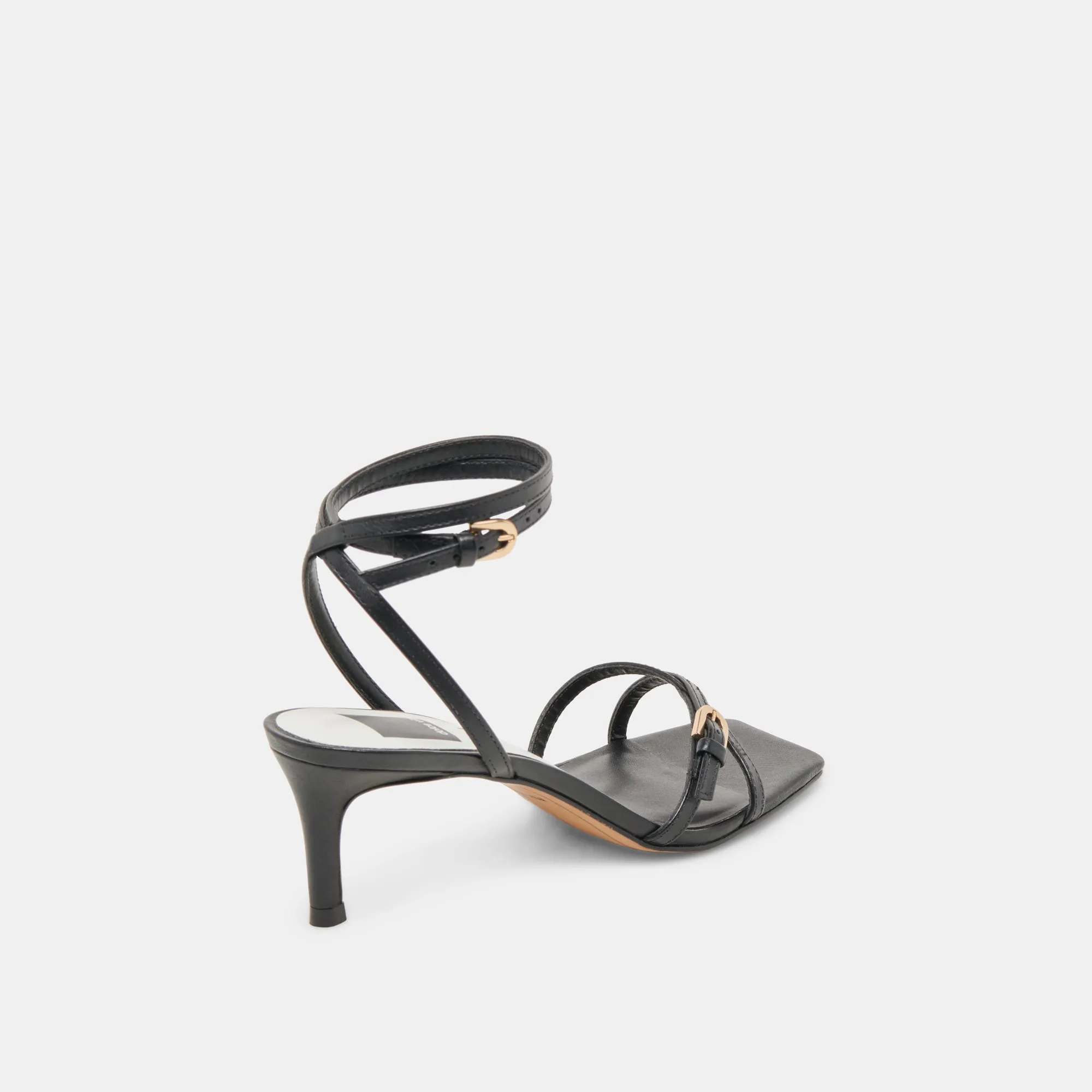 Flexible Upper Quick Dry Fabric BAMBY HEELS BLACK LEATHER