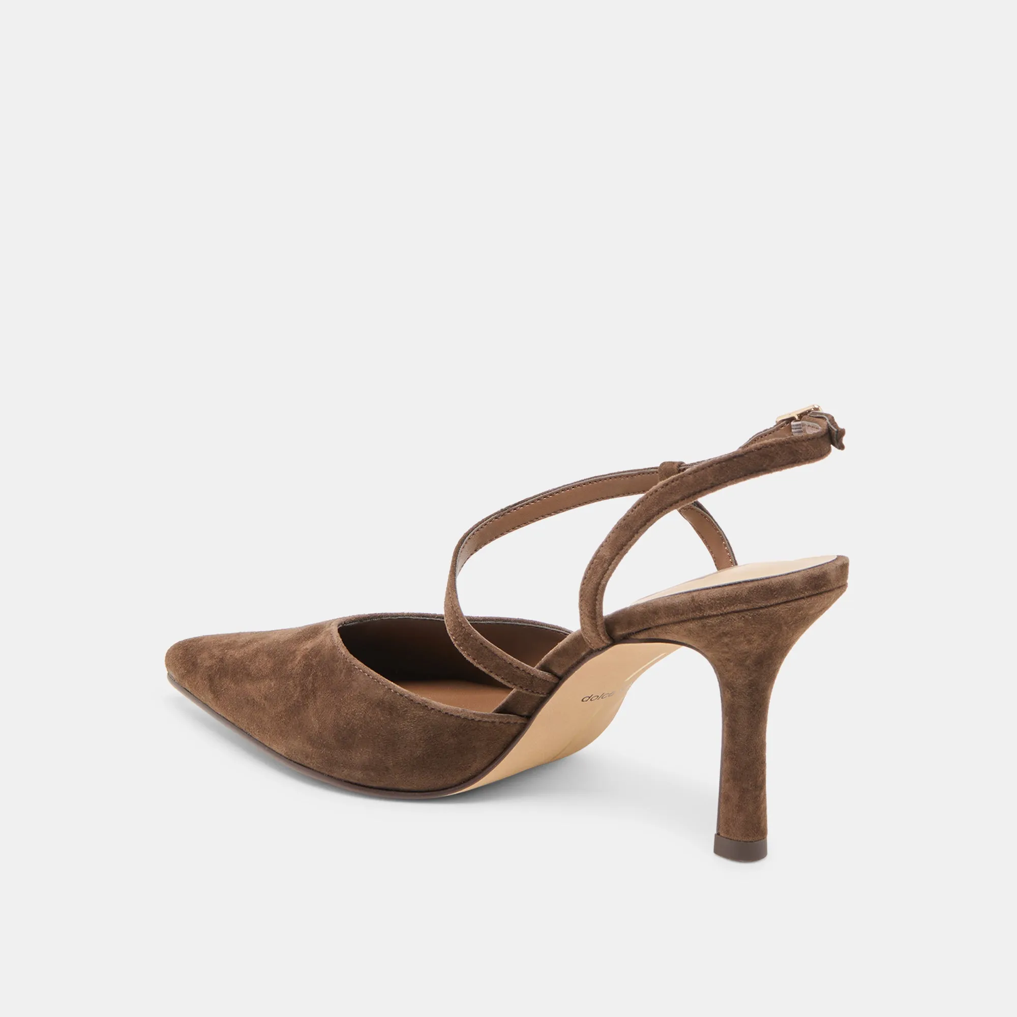 KAMRA HEELS DK BROWN SUEDE Comfortable Heel Statement Heels
