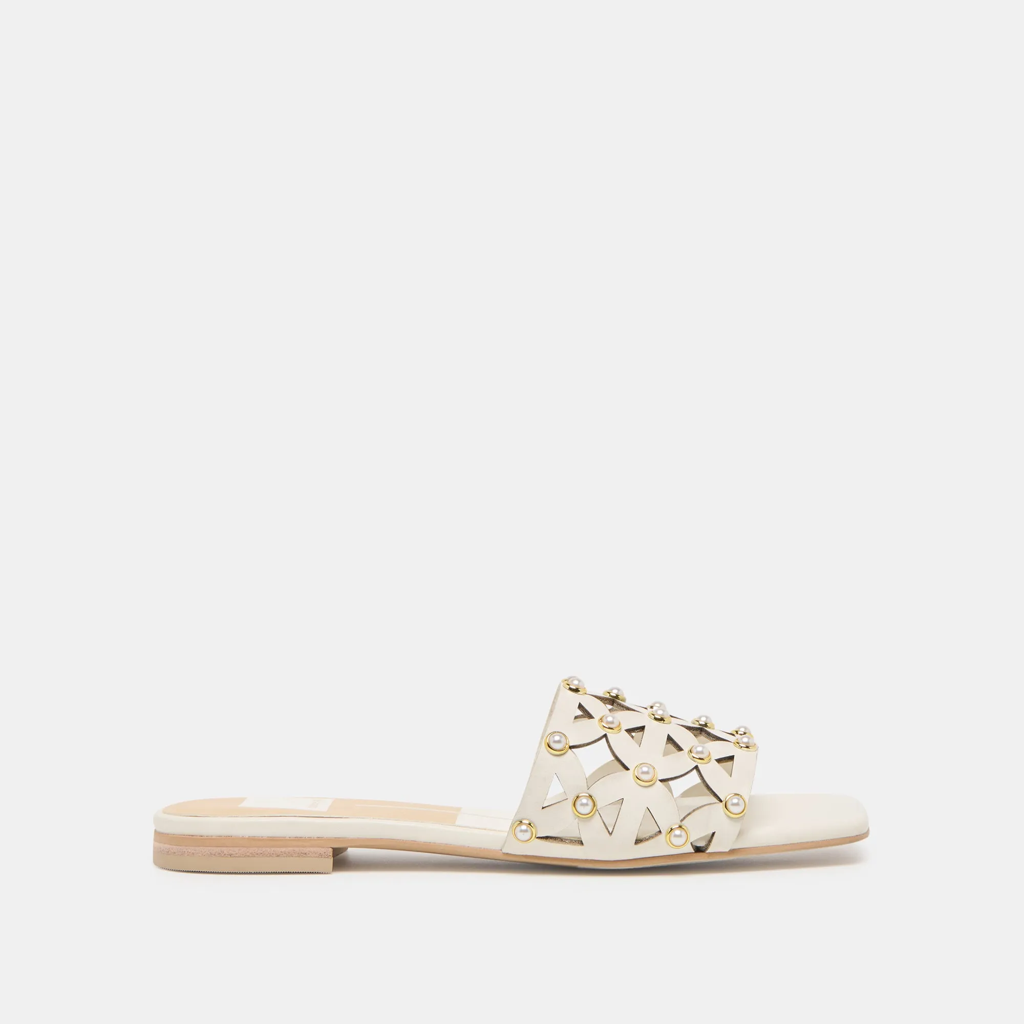 BERRIT SANDALS WHITE LEATHER Adjustable band Slip On