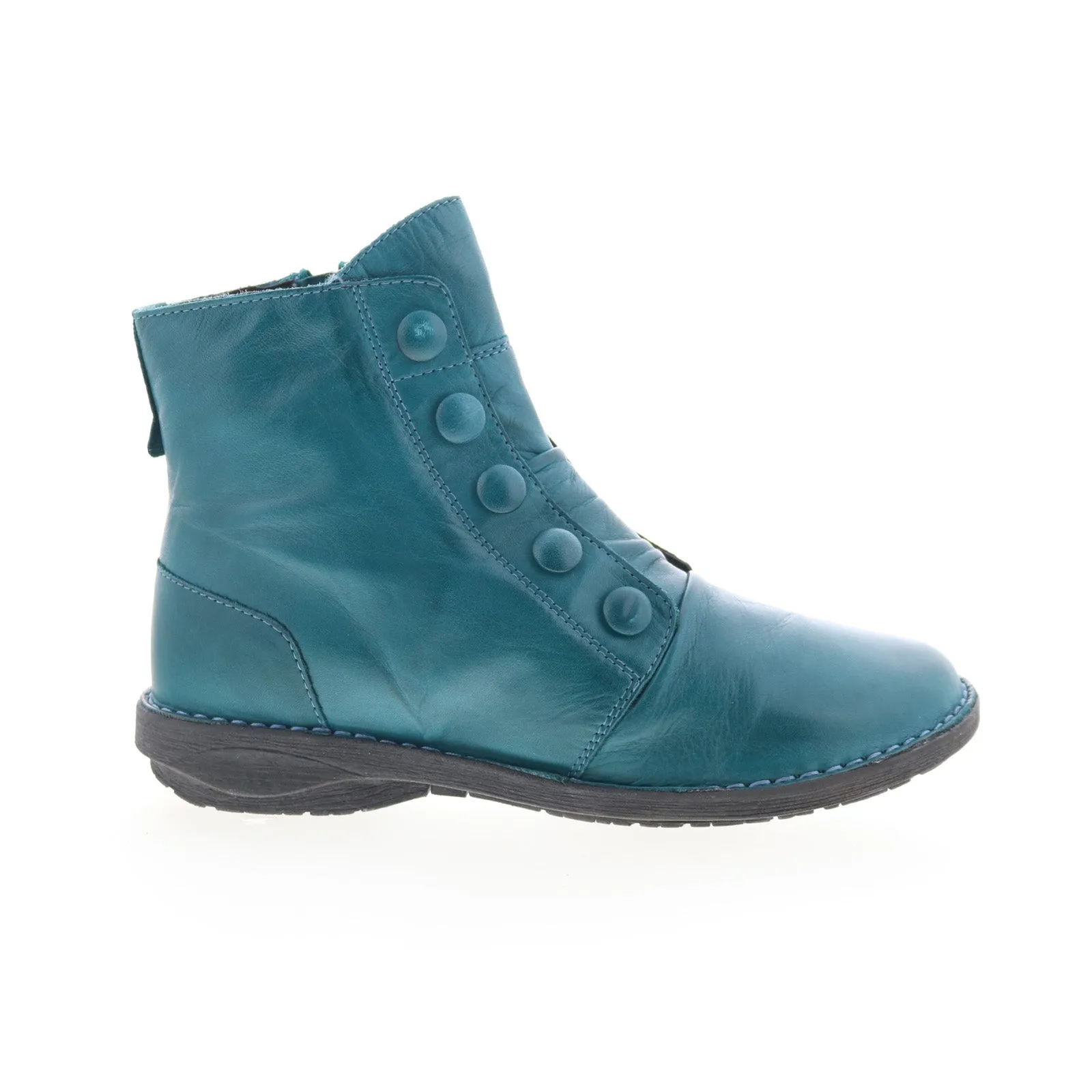 Comfortable Style Miz Mooz Pater Womens Blue Leather Zipper Ankle & Booties Boots