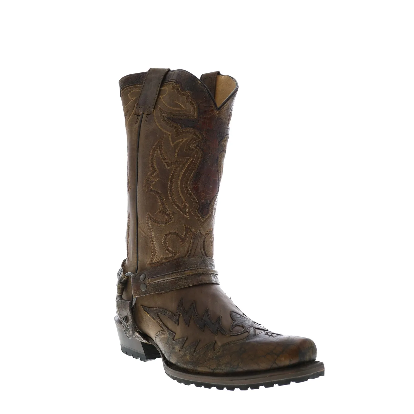 Stetson Outlaw Lug Bad Guy Biker Tru X Mens Brown Wide Cowboy Western Boots Thick Lining