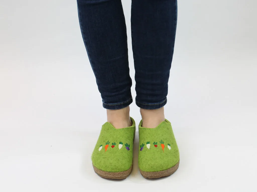 Haflinger Clogs Grizzly Vegetables Green Outdoor Fun Queen Touch
