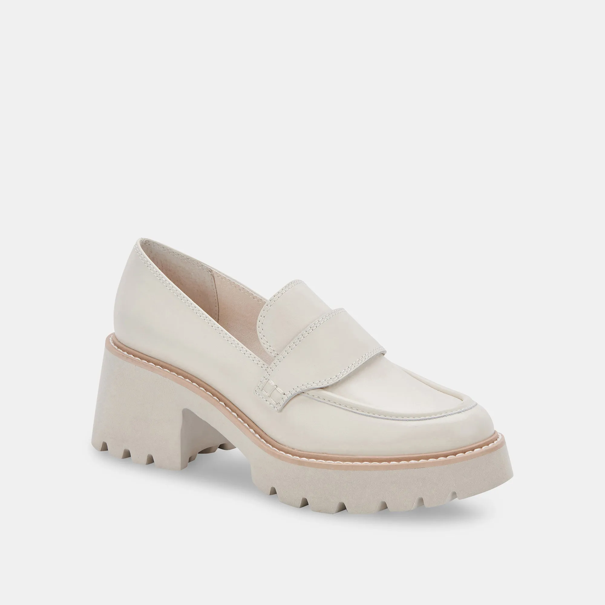 Relaxed Fit Team Game HALONA LOAFERS IVORY LEATHER - re:vita