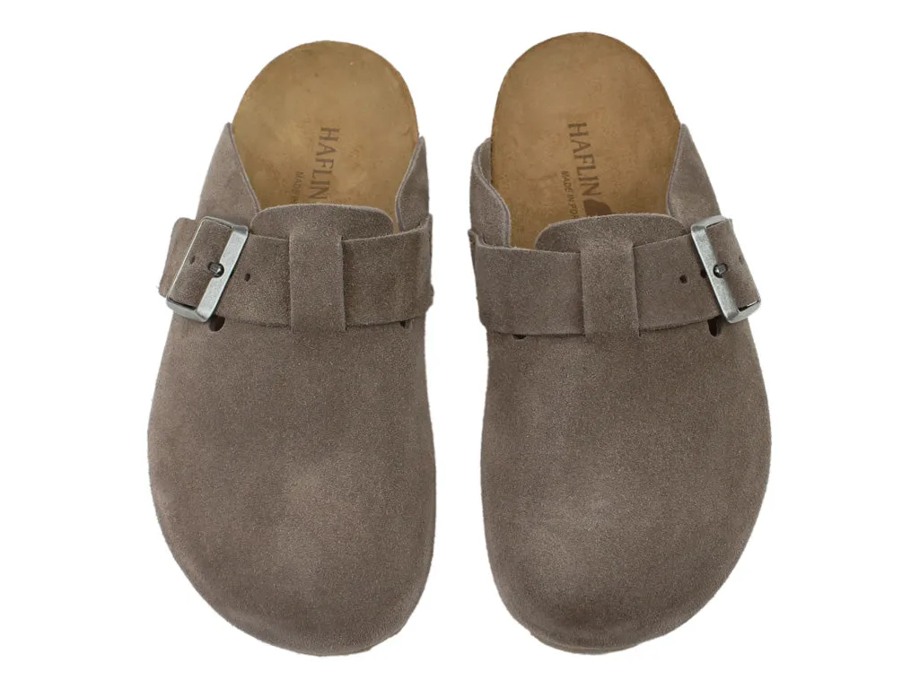 Stud Cool Haflinger Leather Clogs Porto Greige