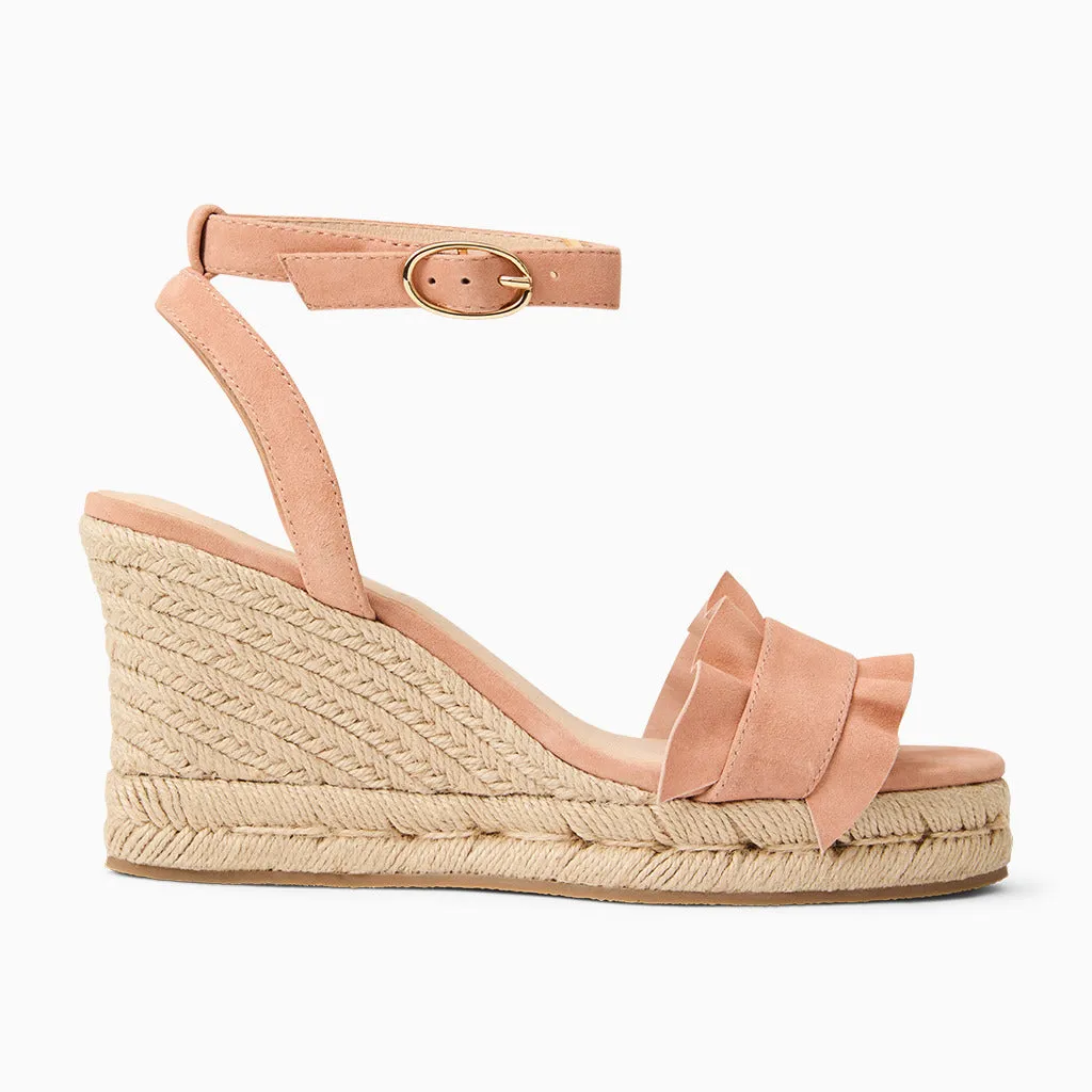 Rozette Ruffle Wedge Clear Glow Good Traction