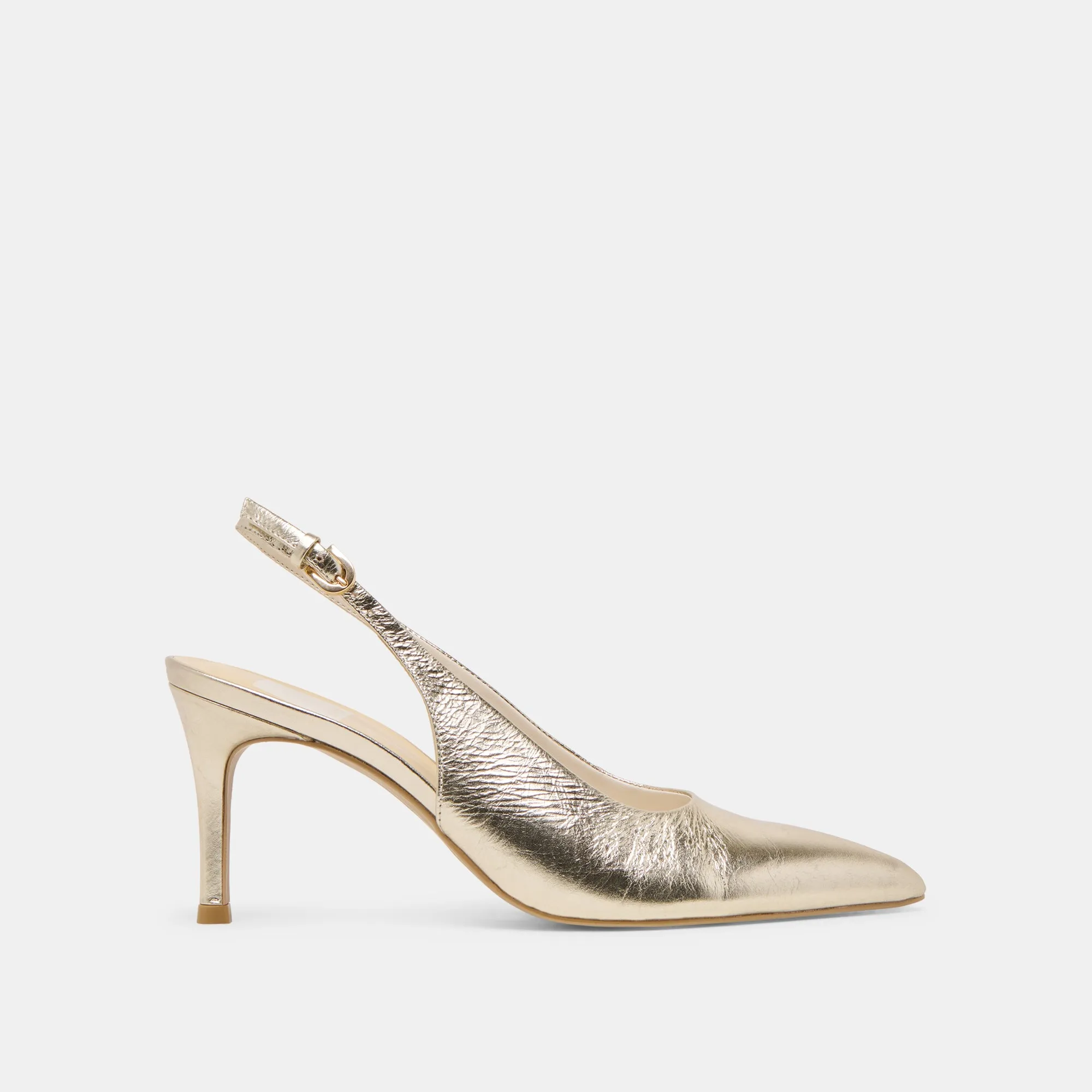 Platform Heels Comfortable Footbed ELASI HEELS LIGHT GOLD CRINKLE PATENT