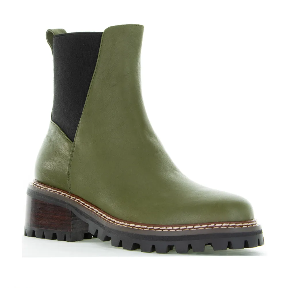 LE SANSA ZINA OLIVE Leather