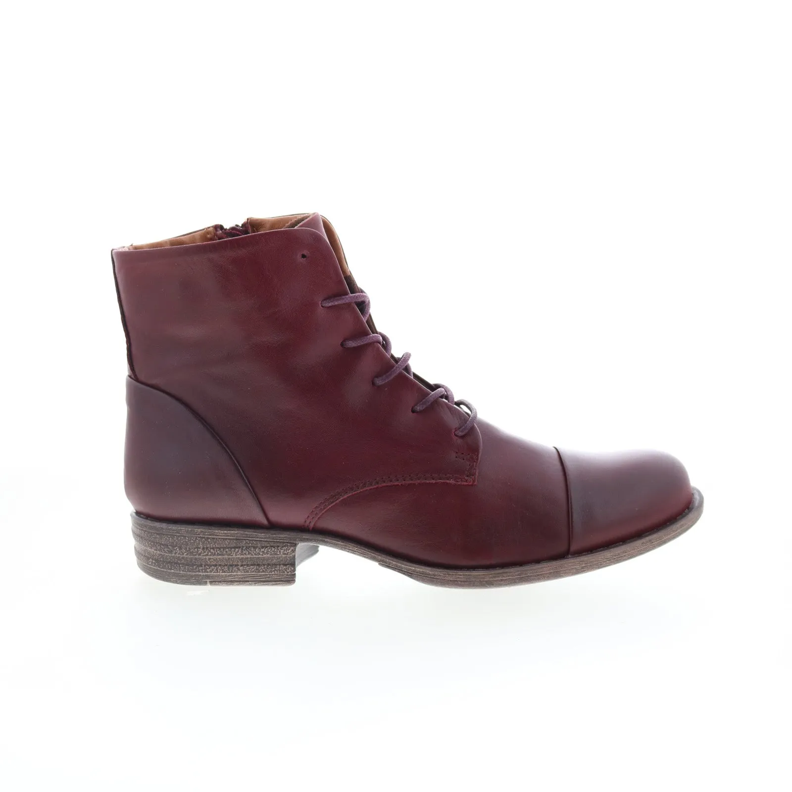 Miz Mooz Lisbeth Womens Burgundy Leather Zipper Ankle & Booties Boots Stylish