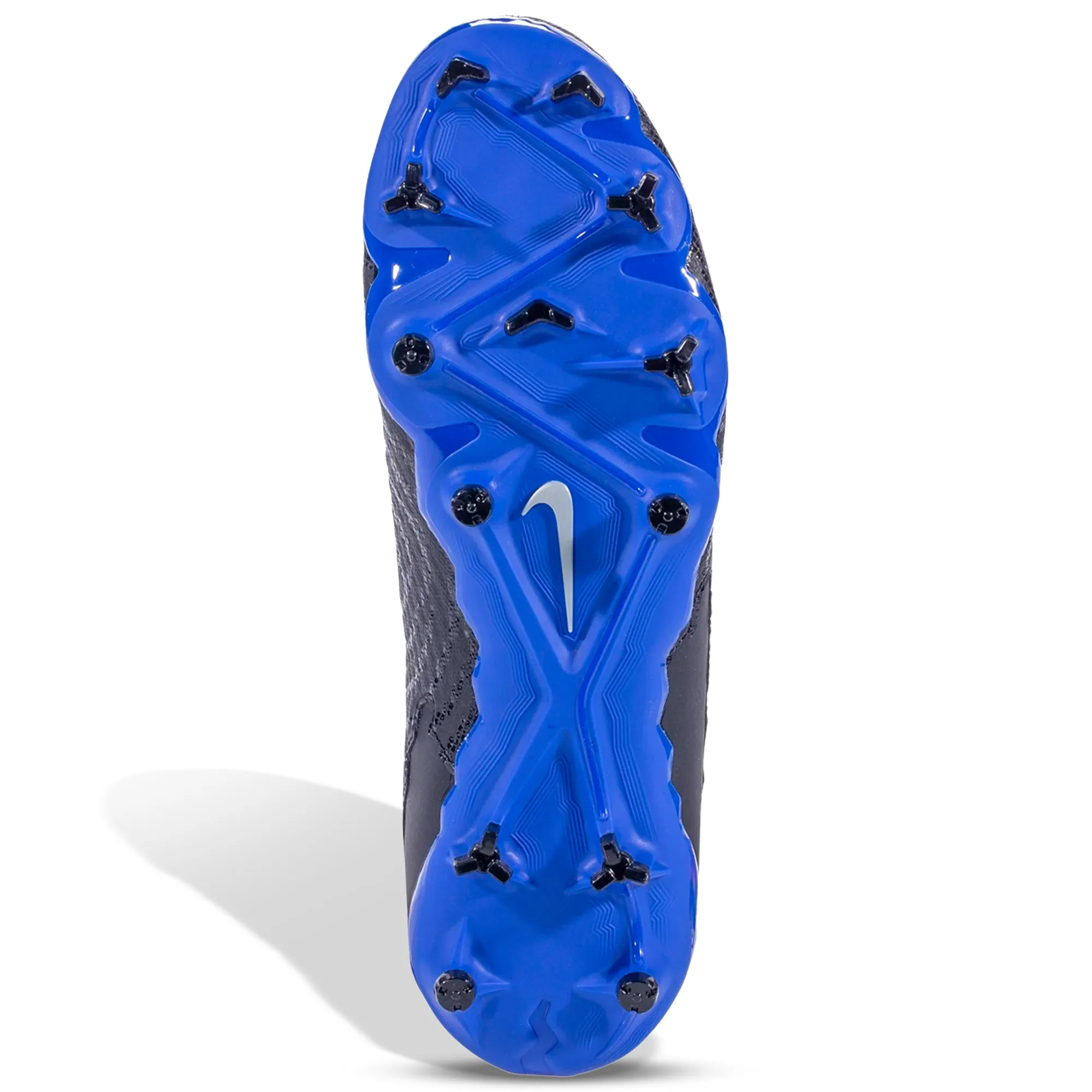 Nike Phantom GX Academy DF FG/MG Soccer Cleats (Black/Chrome-Hyper Royal) Stable arch Foot Race