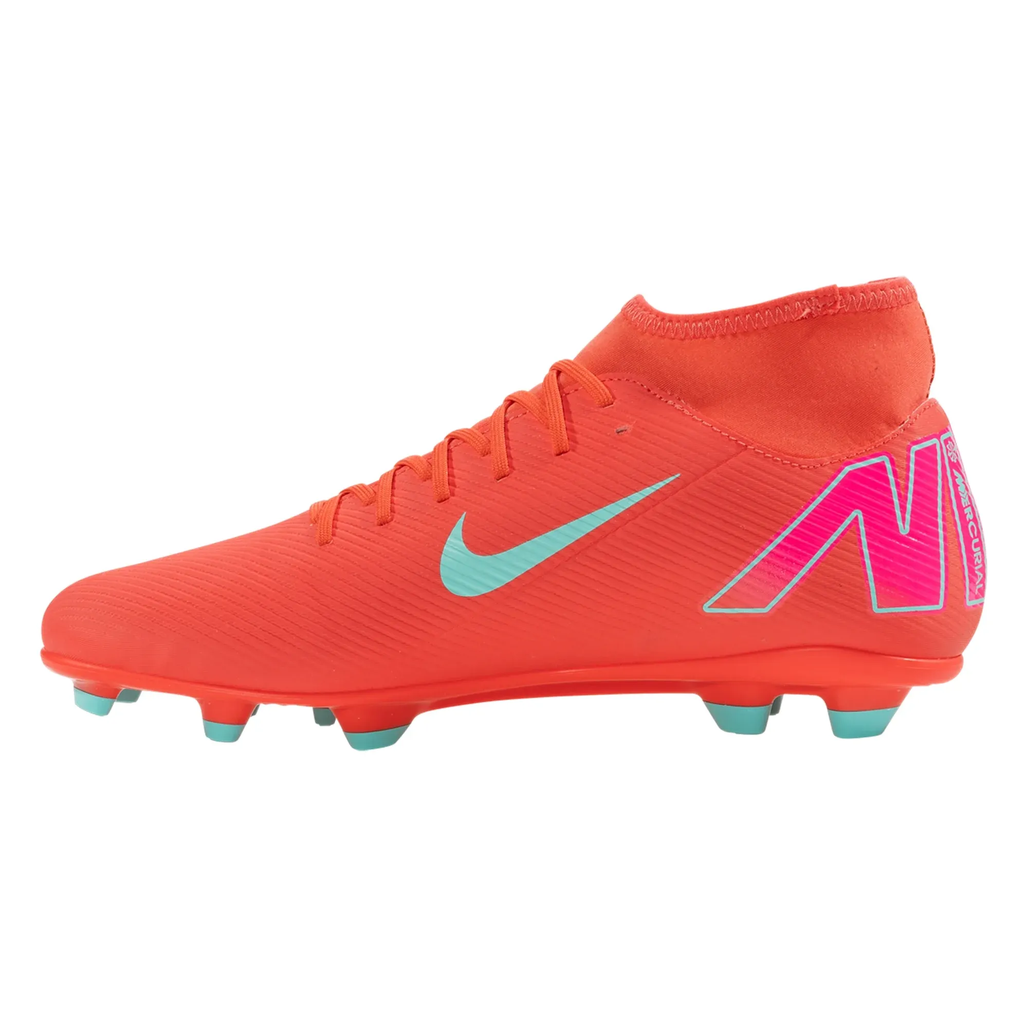 Nike Superfly 10 Club FG/MG Soccer Cleats (Ember Glow/Aurora Green) Flexible Upper Grass Sport