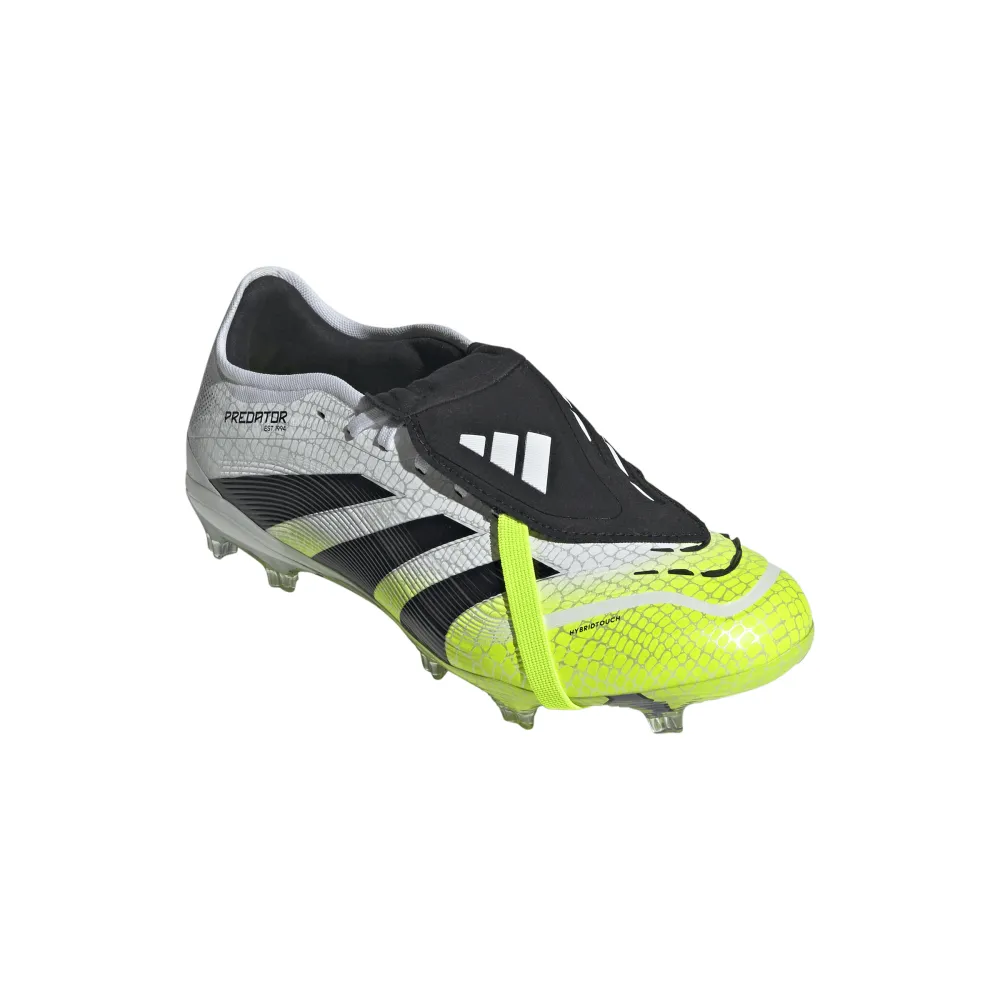 canvas - type Adidas Predator Pro Fold-Over Tongue FG Football Boots (Cloud White/Core Black/Lucid Lemon)