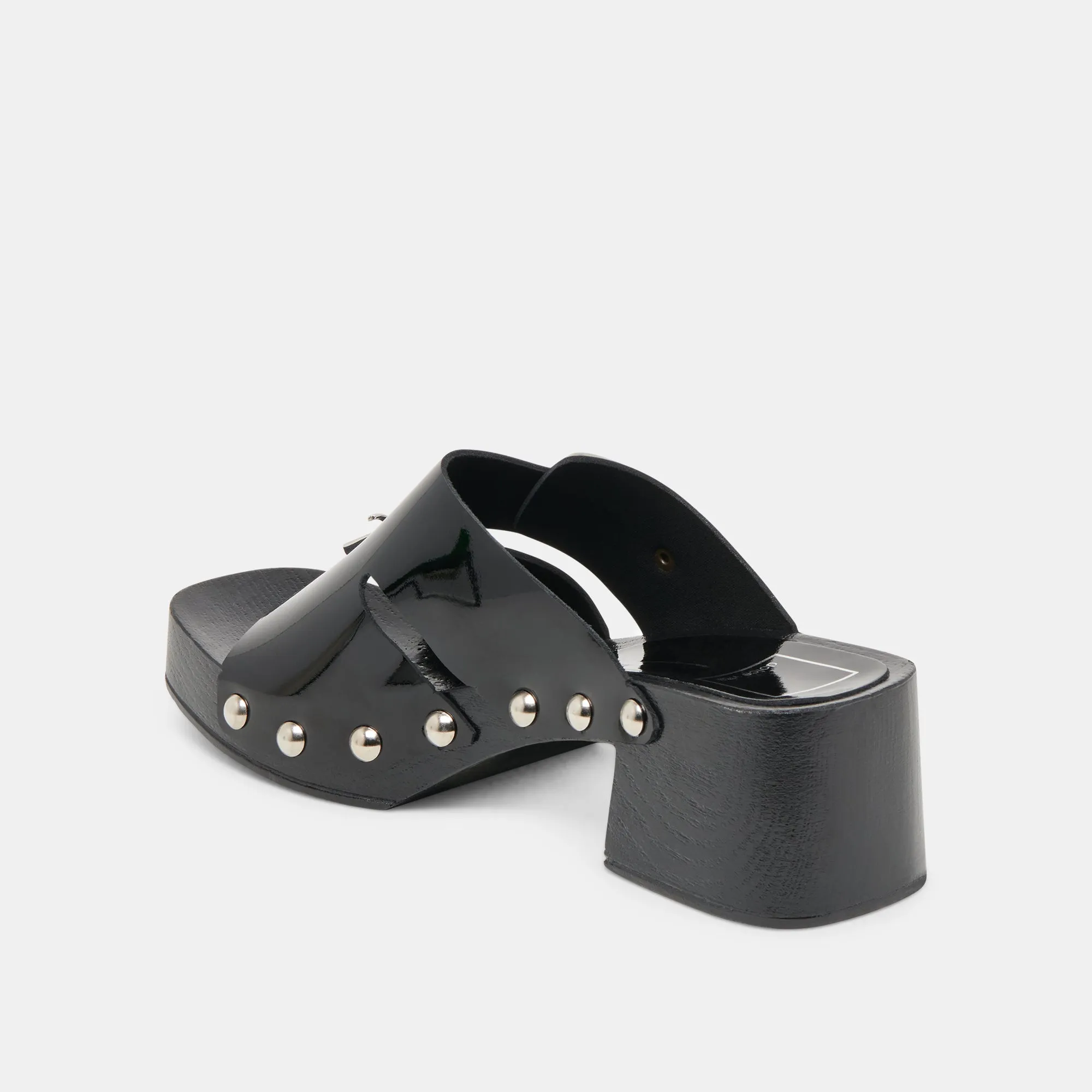 MELODY HEELS BLACK LEATHER Glamorous Heeled Boots Crystal Heels