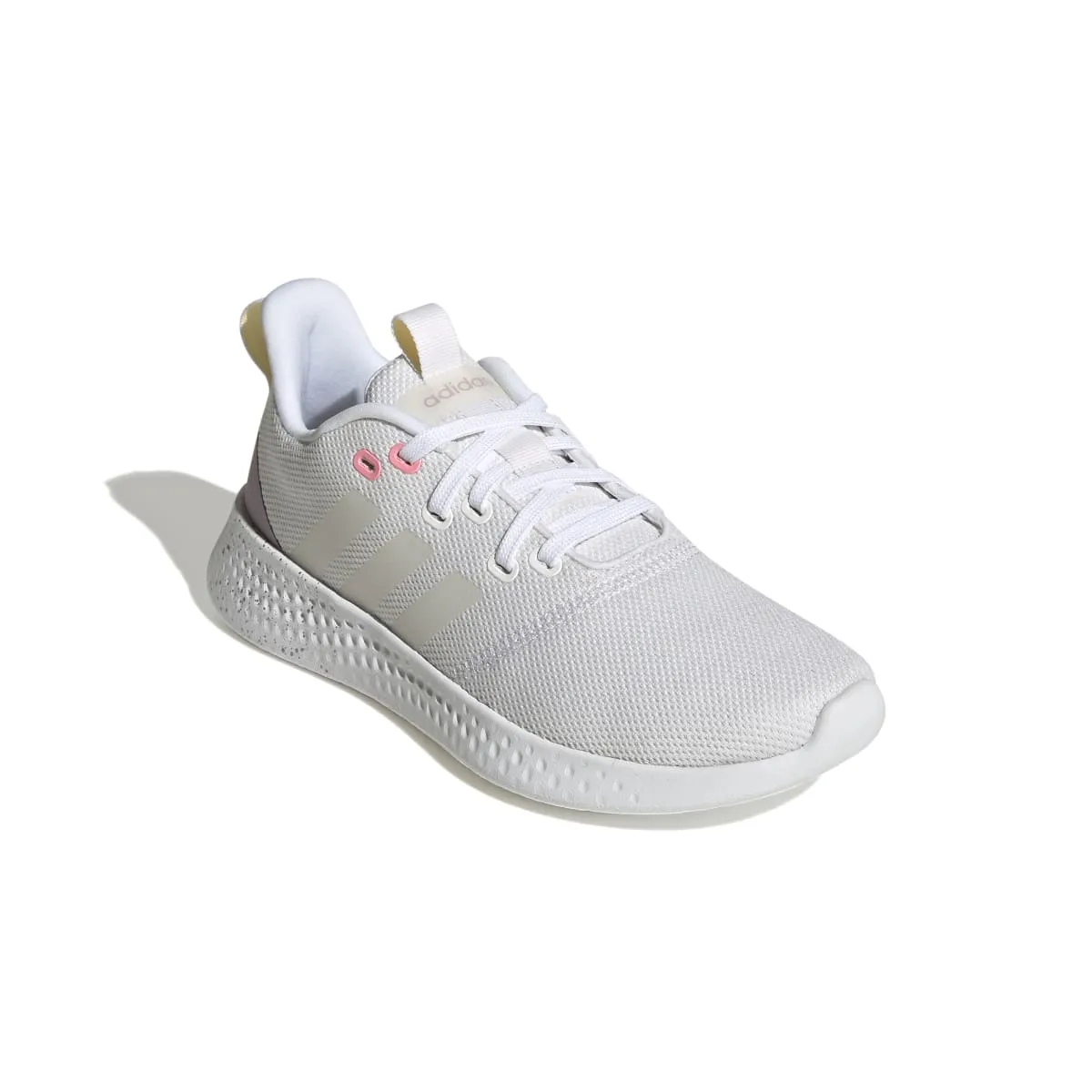 ADIDAS GV8930 PUREMOTION WMN'S (Medium) White/White/Purple Metallic Textile Running Shoes bow - trimmed - design shoes narrow - toe box shoes