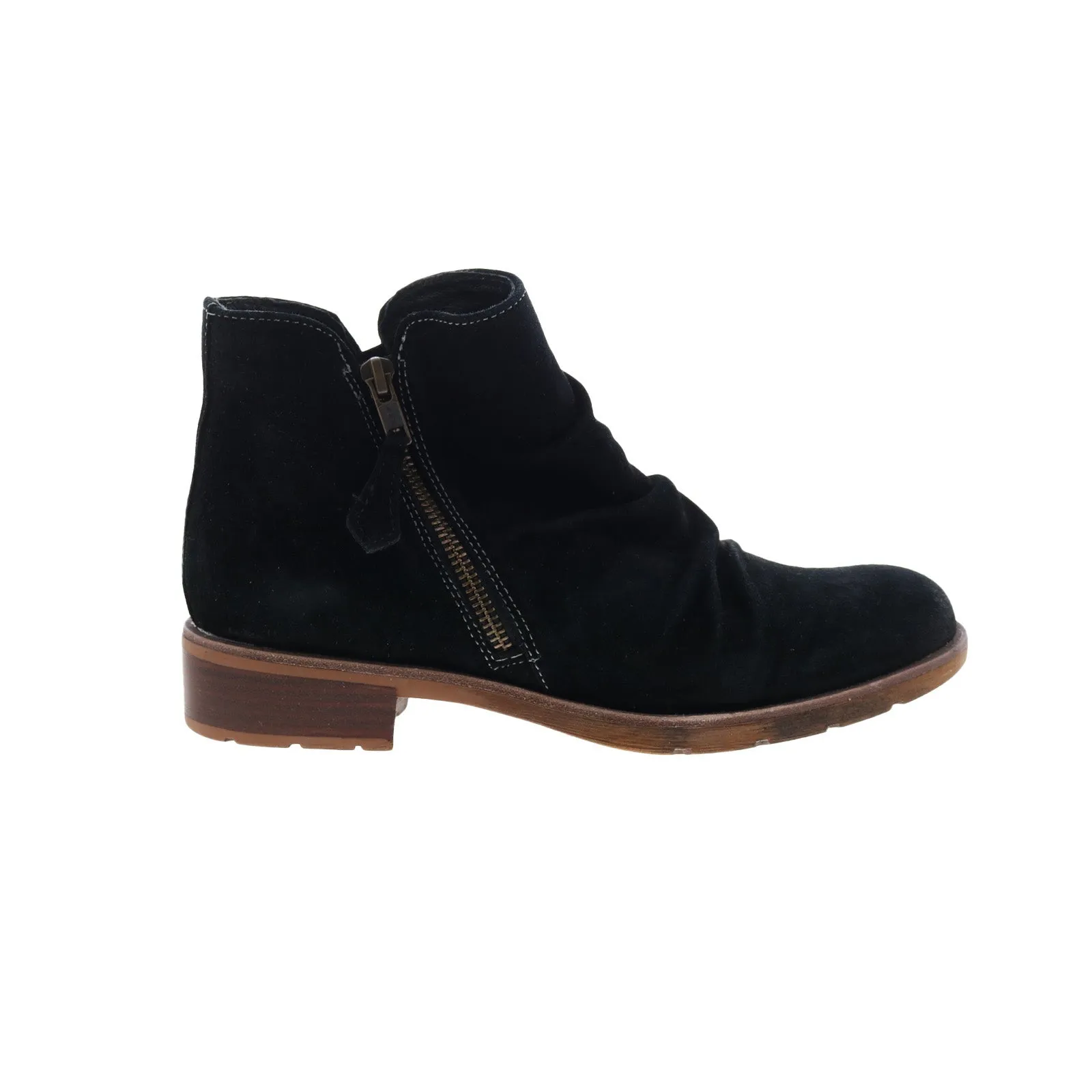 Sofft Bassett SF0053121 Womens Black Leather Zipper Ankle & Booties Boots Mesh Lining Slip-On Style